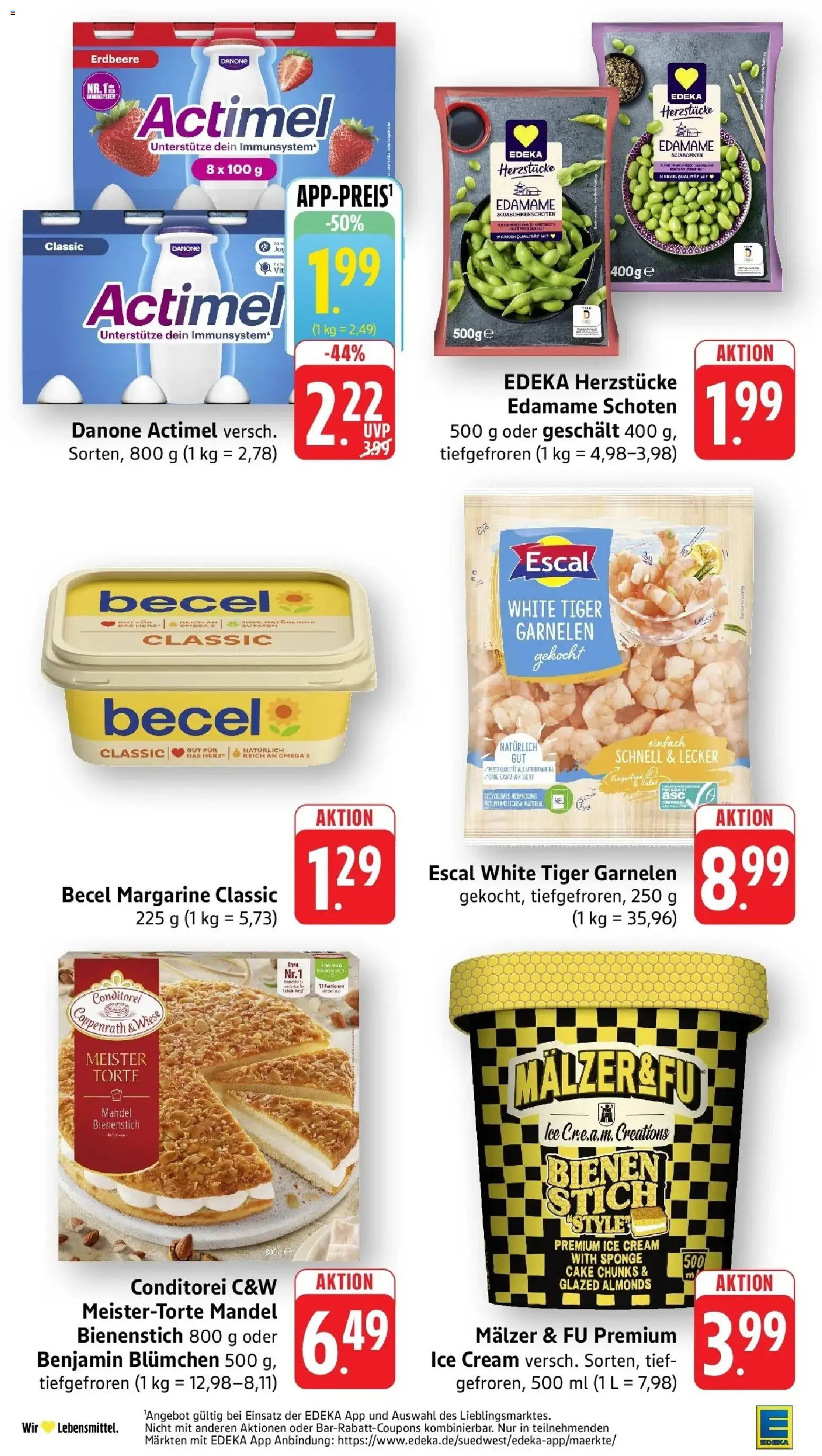 Edeka Prospekt Steinfeld (ab 28.09.2026) » Angebote Online | Seite: 18 | Produkte: Actimel, Becel, Garnelen, Tiger garnelen