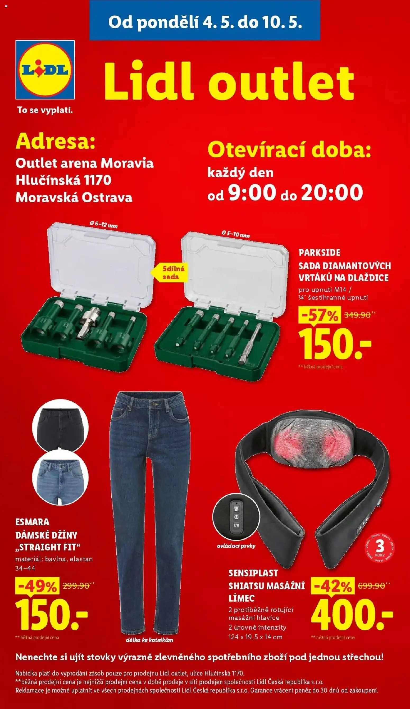Lidl leták od 04.05.2026 - Nový akční leták | Strana: 42 | Produkty: Masážní límec, Parkside, Džíny, Sensiplast