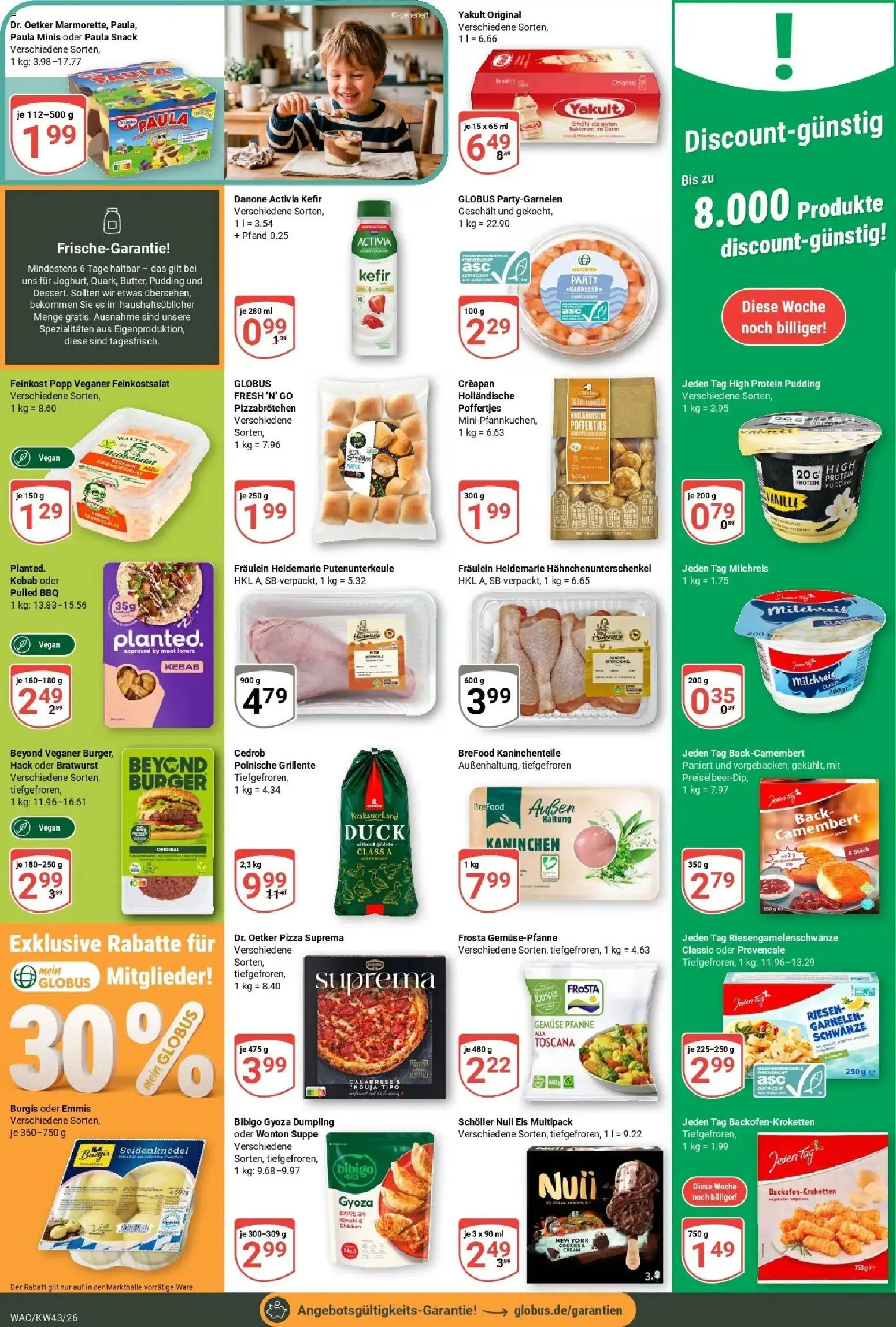 Globus Prospekt Markkleeberg (ab 19.10.2026) » Angebote online | Seite: 10 | Produkte: Danone activia, Bratwurst, Pudding, Frosta