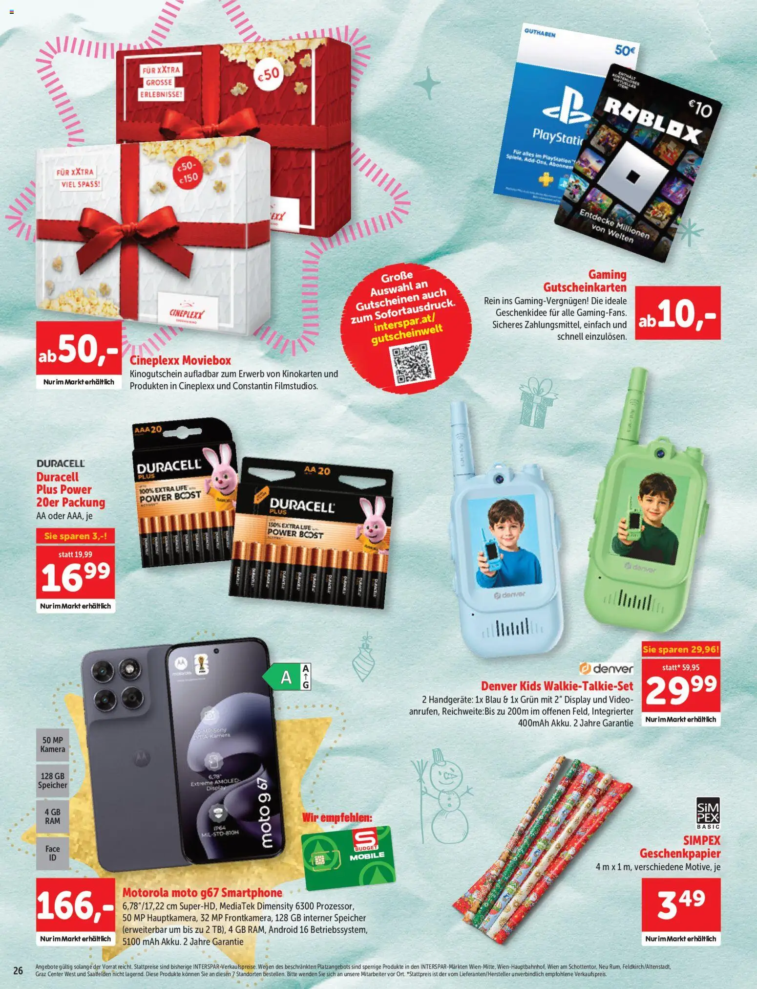 Interspar Sonderfolder Kindergeschenke gültig ab 27.10.2026 | Seite: 26 | Produkte: Smartphone, Video, Kamera, Playstation