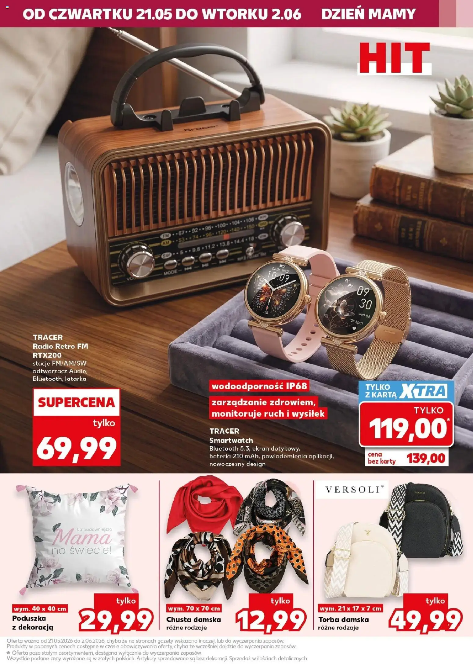Kaufland gazetka - Złap Okazje od 21.05.2026 | Strona: 5 | Produkty: Karta, Torba, Smartwatch, Poduszka