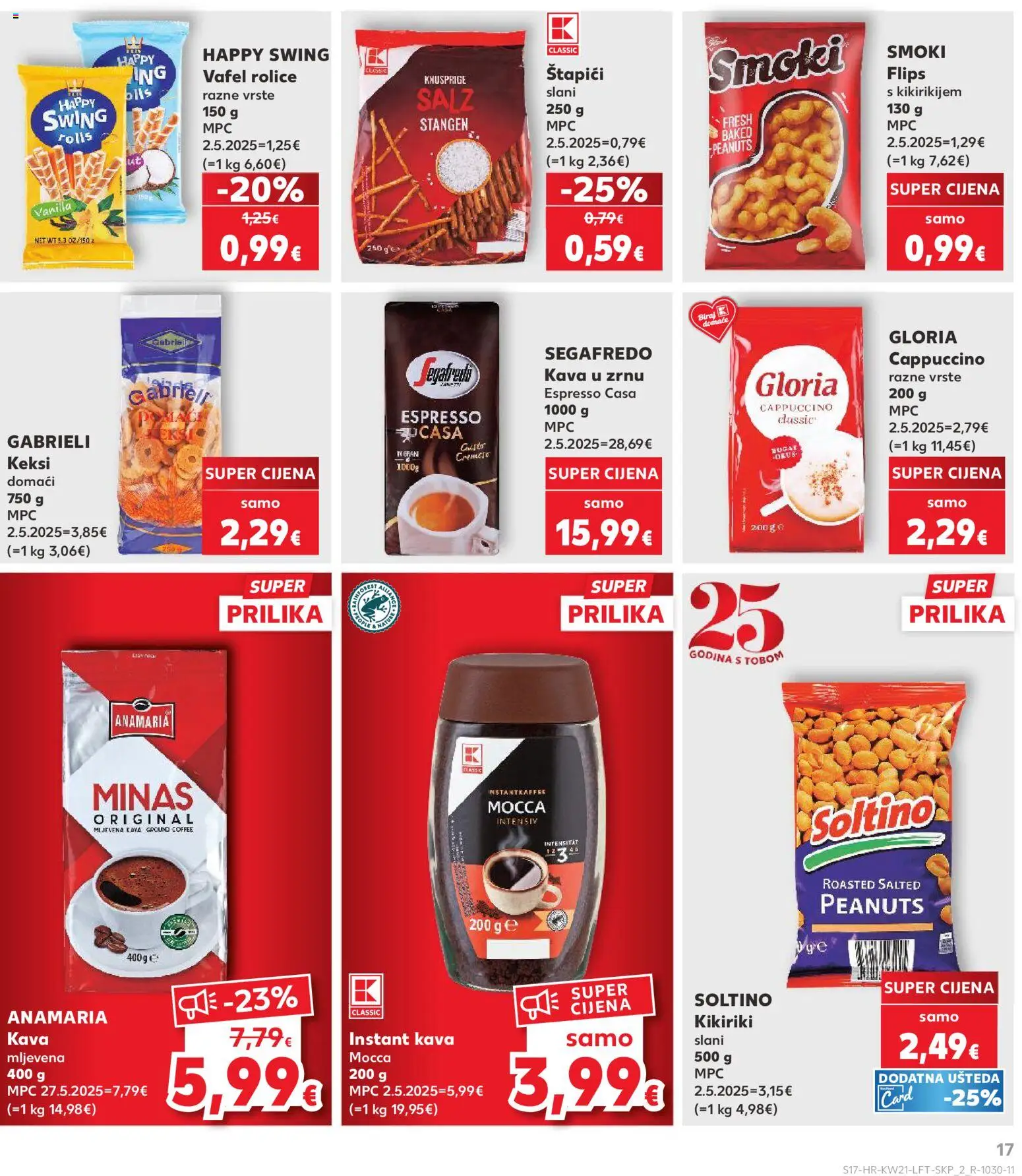 Kaufland katalog | vrijedi od 20.05.2026 | Stranica: 17 | Proizvodi: Flips, Keksi, Kava, Štapići