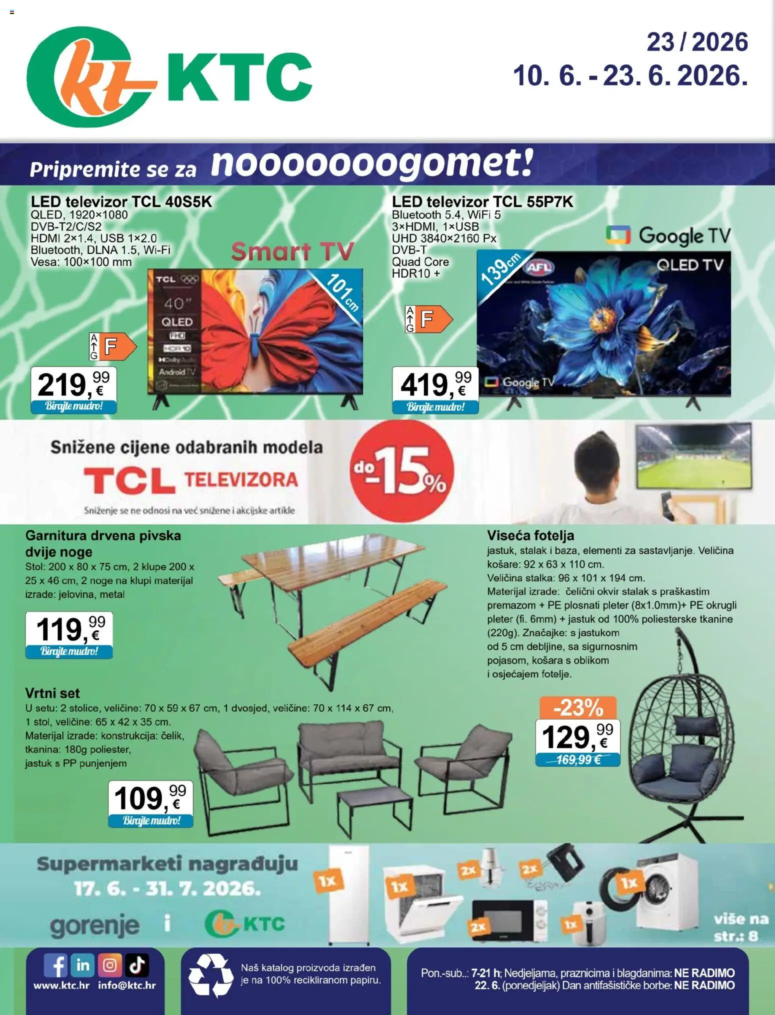 KTC katalog | vrijedi od 10.06.2026 | Stranica: 1 | Proizvodi: Jastuk, Fotelja, Stol, Smart TV