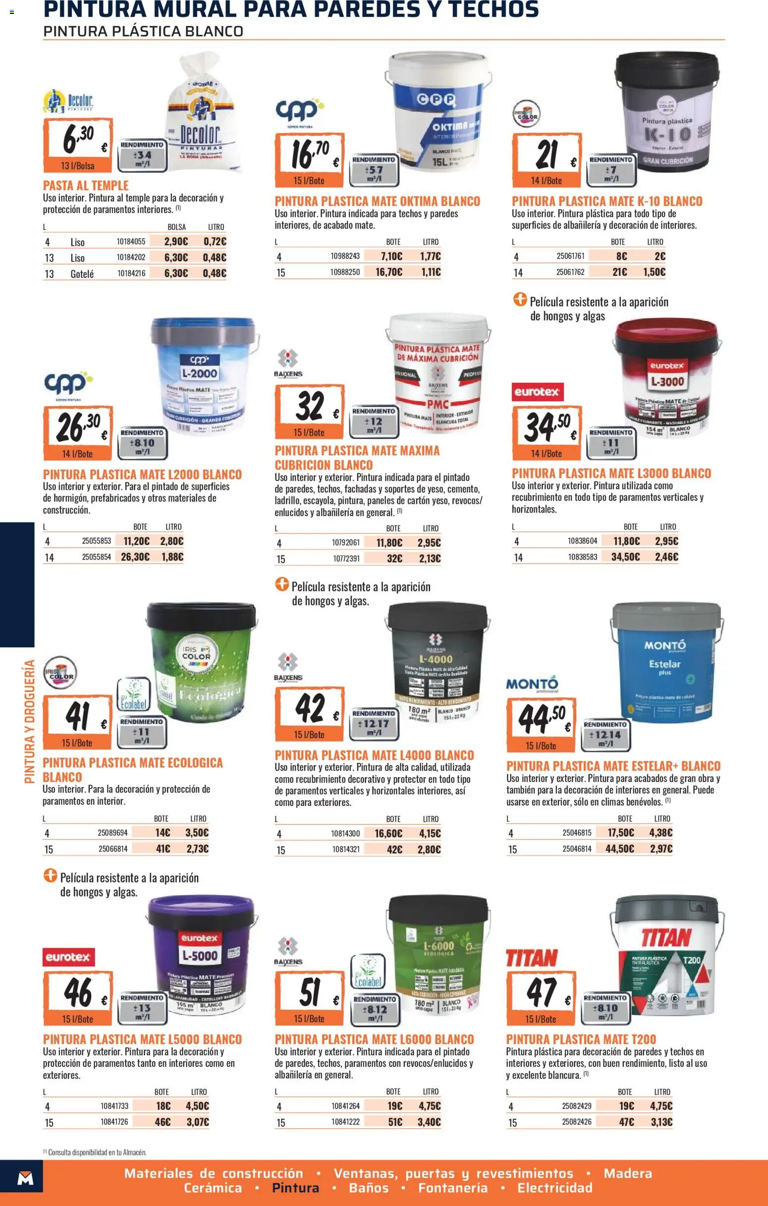 Obramat - Reformas Otono Imprenta Almacenes 37 Vilanova 2026 │ válido desde el 09/10/2026 | Página: 42 | Productos: Pasta, Pintura plástica, Dónut, Bolsa