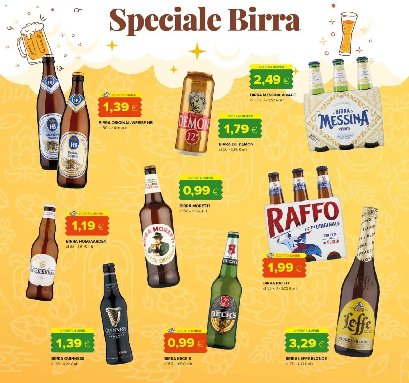 Volantino Tigre del 25/09/2026 | Pagina: 12 | Prodotti: Birra Raffo, Birra, Birra Leffe, Birra Moretti