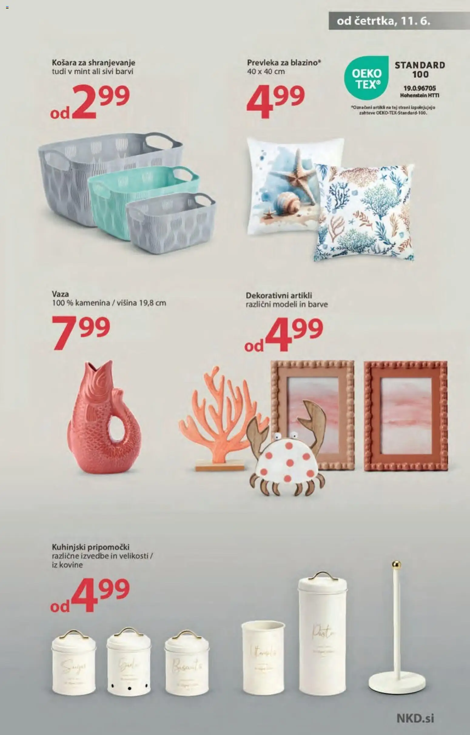 Novi NKD katalog ponudbe – veljaven od 11.06.2026 | Stran: 11 | Izdelki: Košara, Prevleka, Vaza