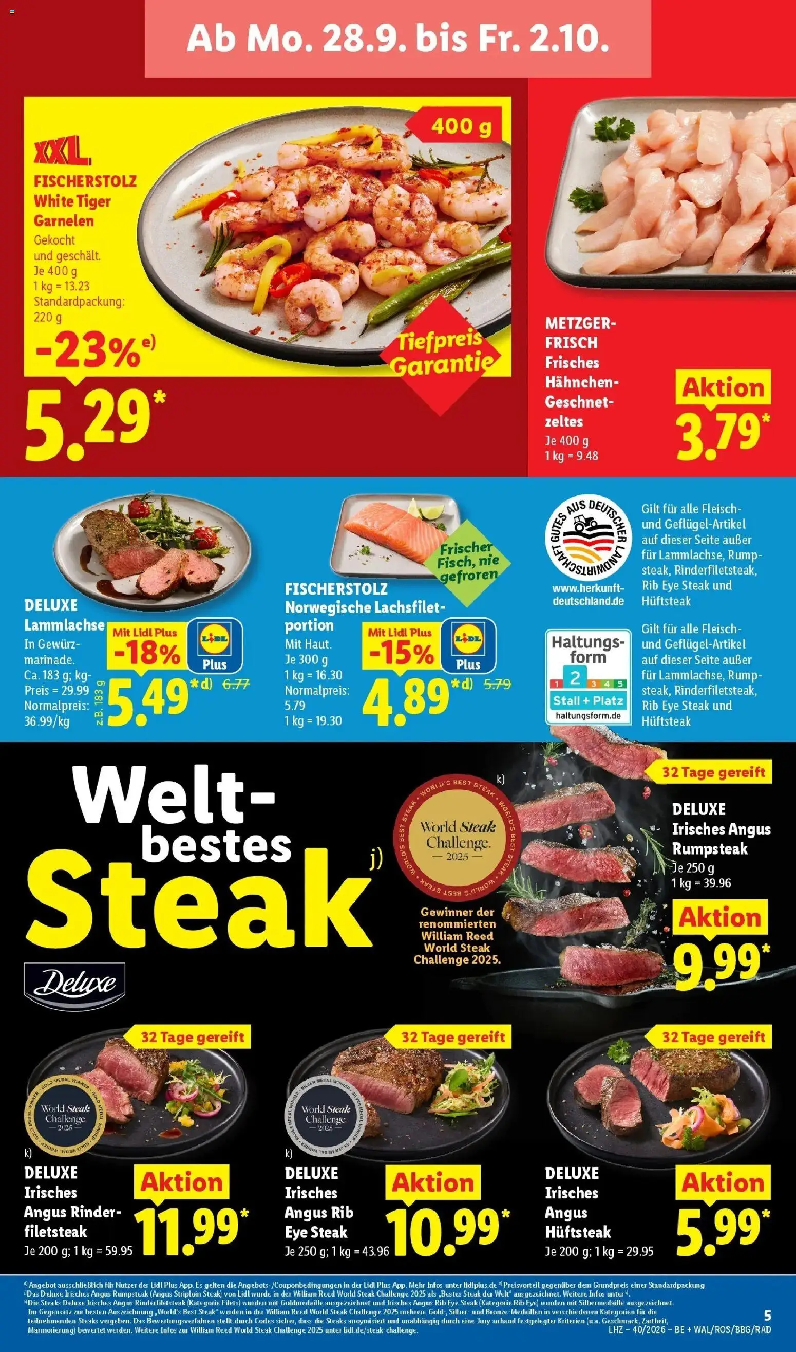 Lidl Prospekt Mahlow – gültig ab 28.09.2026 | Seite: 13 | Produkte: Hahnchen, Garnelen, Tiger garnelen, Fleisch