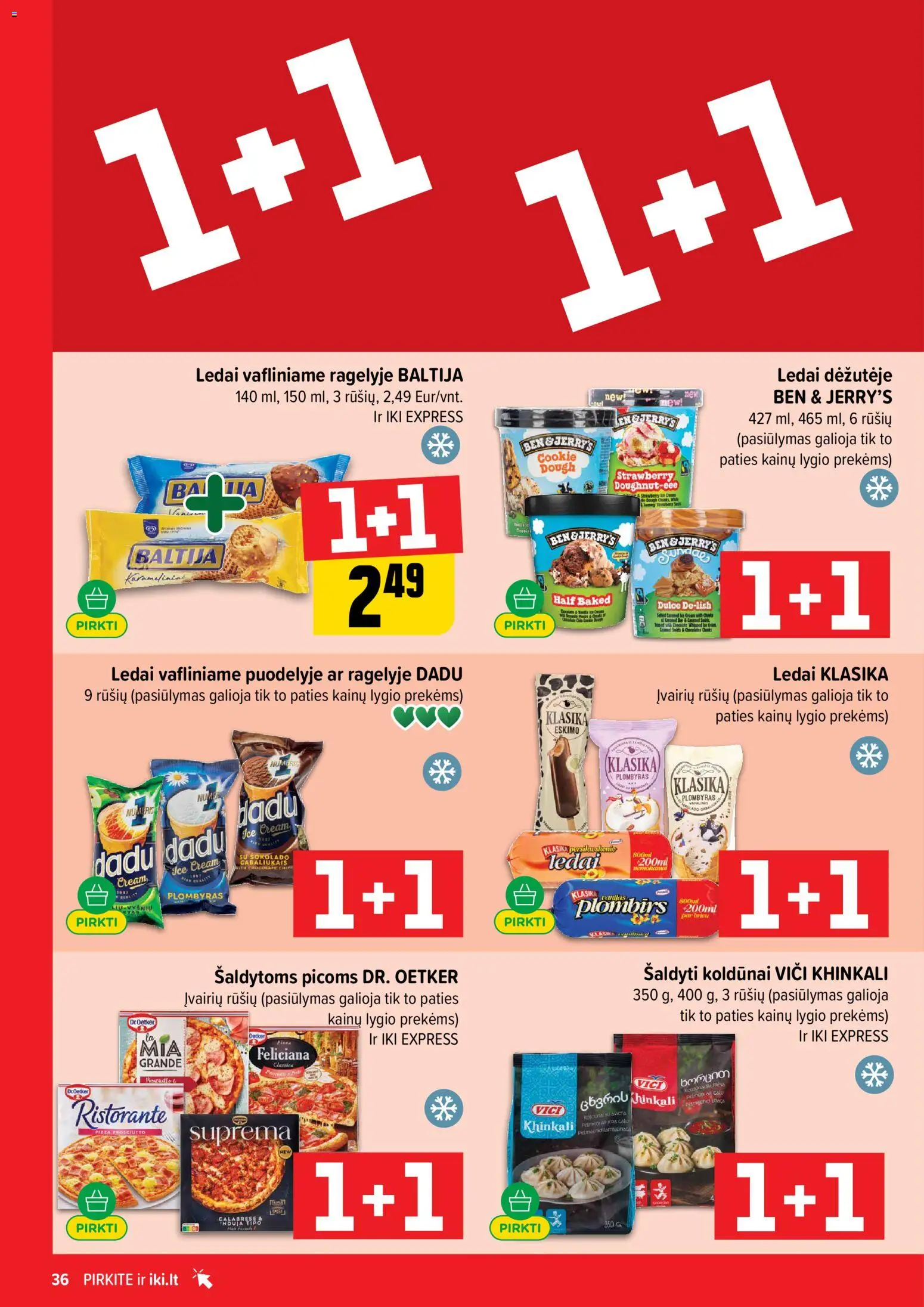 IKI akcijos nuo 25.05.2026 | Puslapis: 36 | Prekių: Ledai, Plombyras