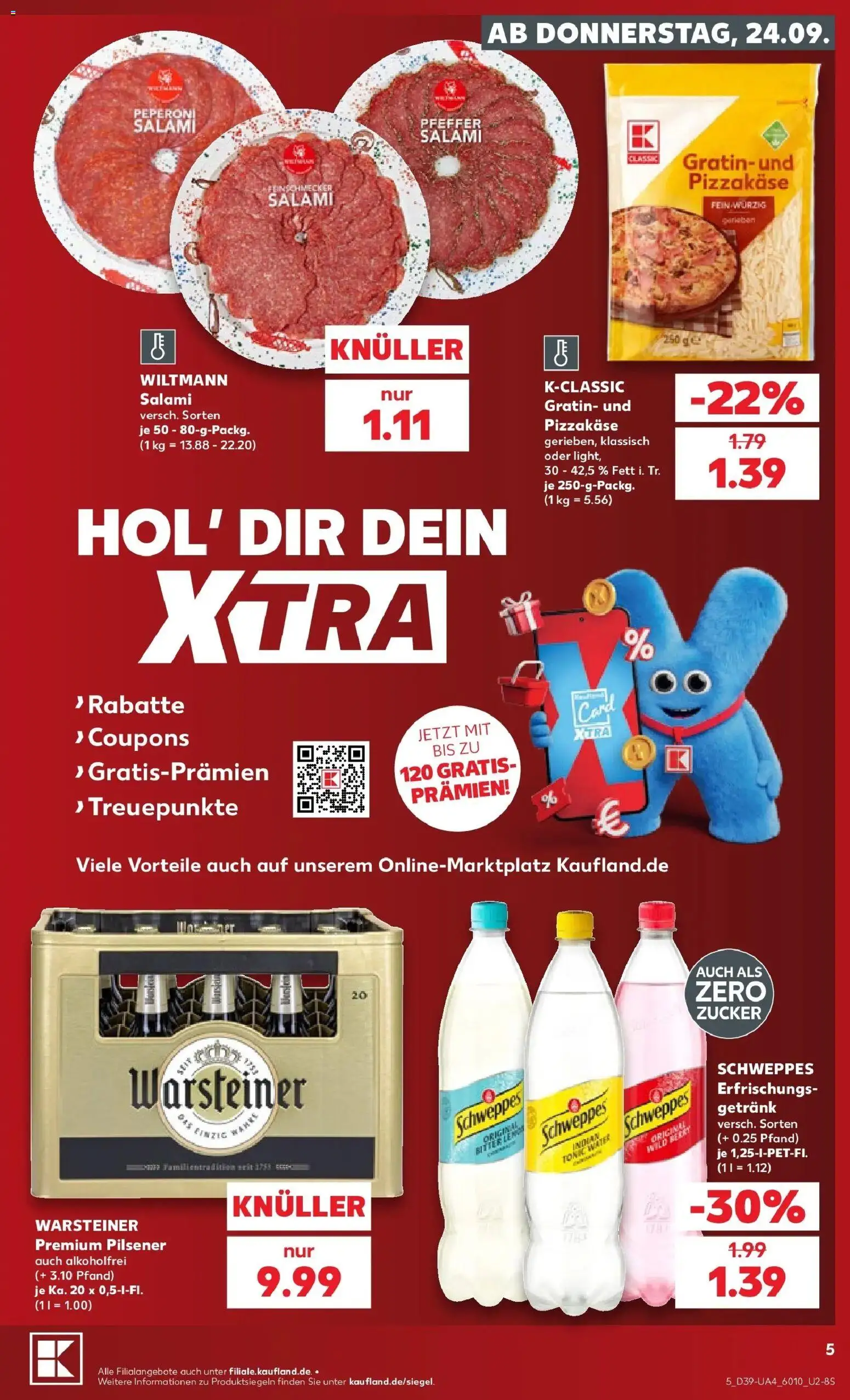 Prospekt Kaufland ab 21.09.2026 » Angebote Online zum Blättern | Seite: 17 | Produkte: Schweppes, Zucker, Pfeffer, Salami