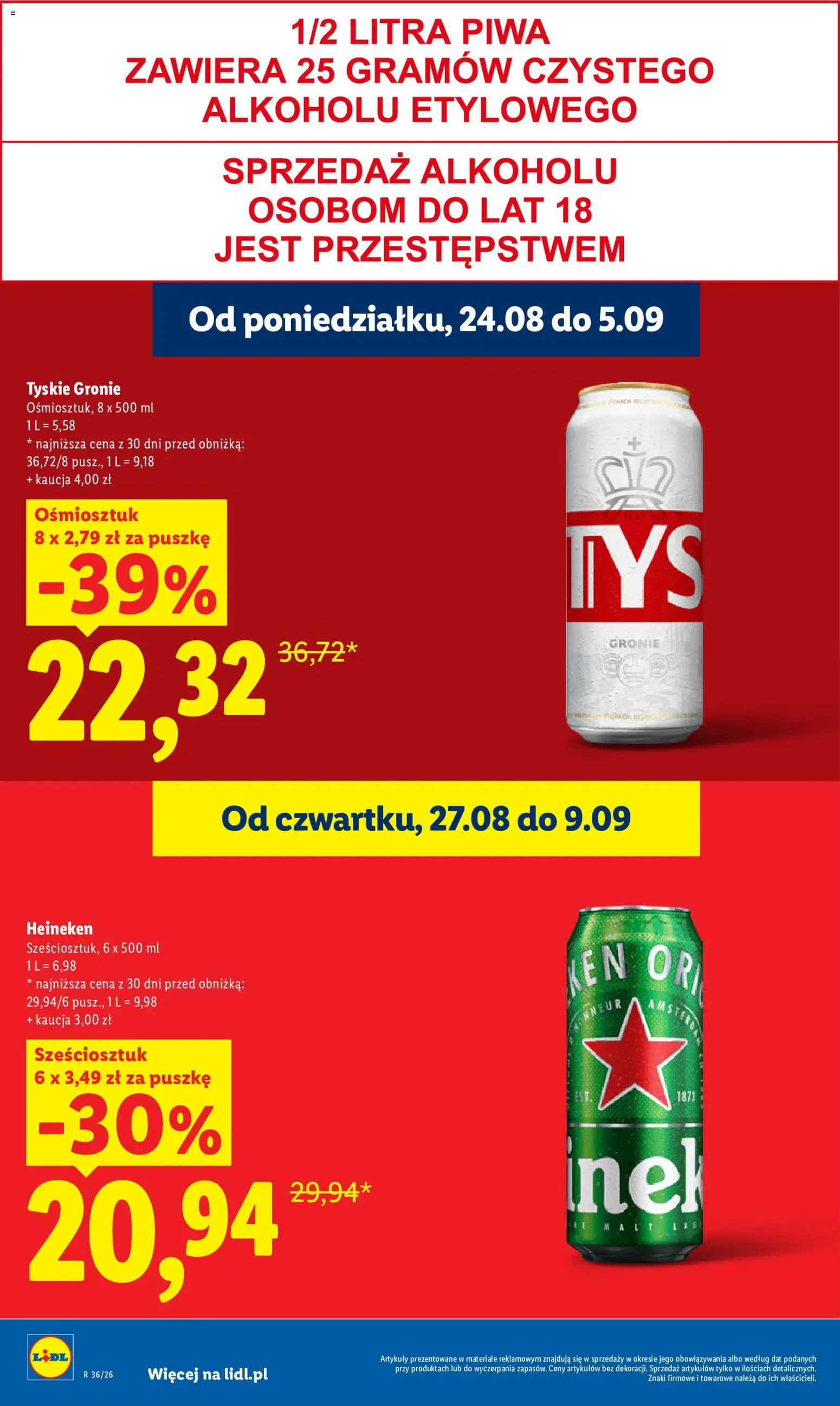 Lidl Polsko leták od 31.08.2026 | Strana: 22 | Produkty: Heineken