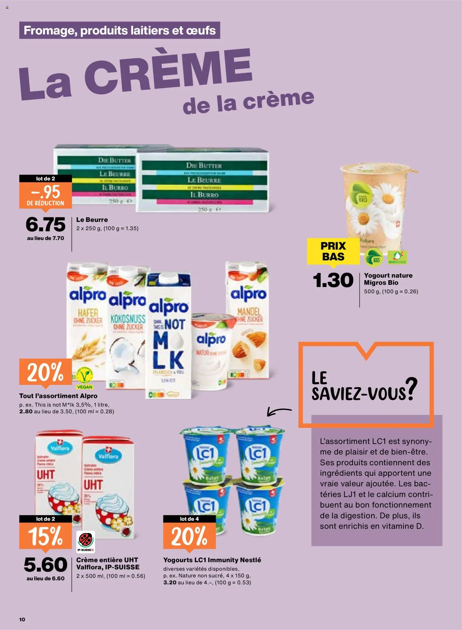 Migros aktionen FR – gültig ab 10.09.2026 | Seite: 10 | Produkte: Butter, Zucker, Creme