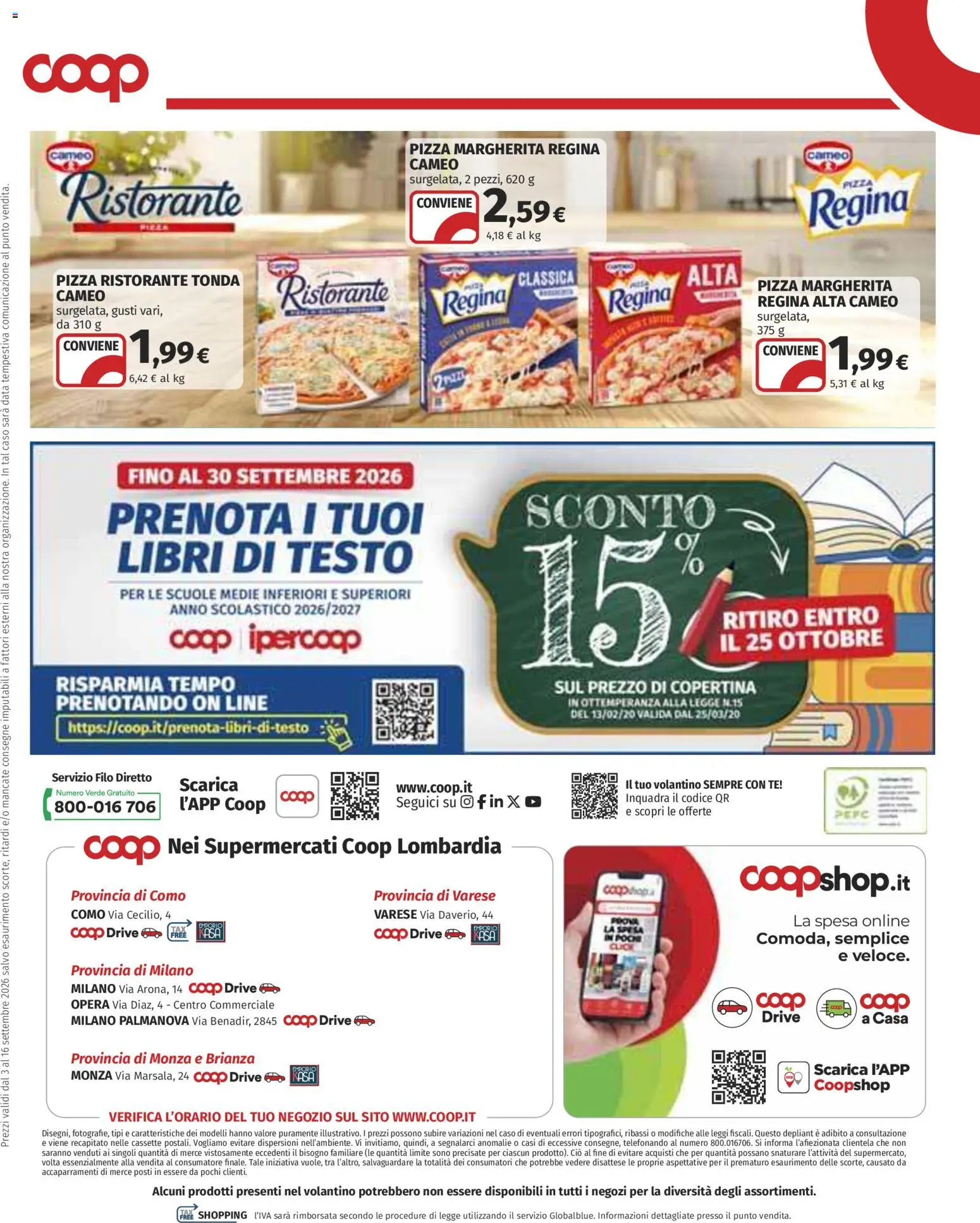 Volantino COOP del 03/09/2026 | Pagina: 29 | Prodotti: Libri, Pizza, Tè, Data