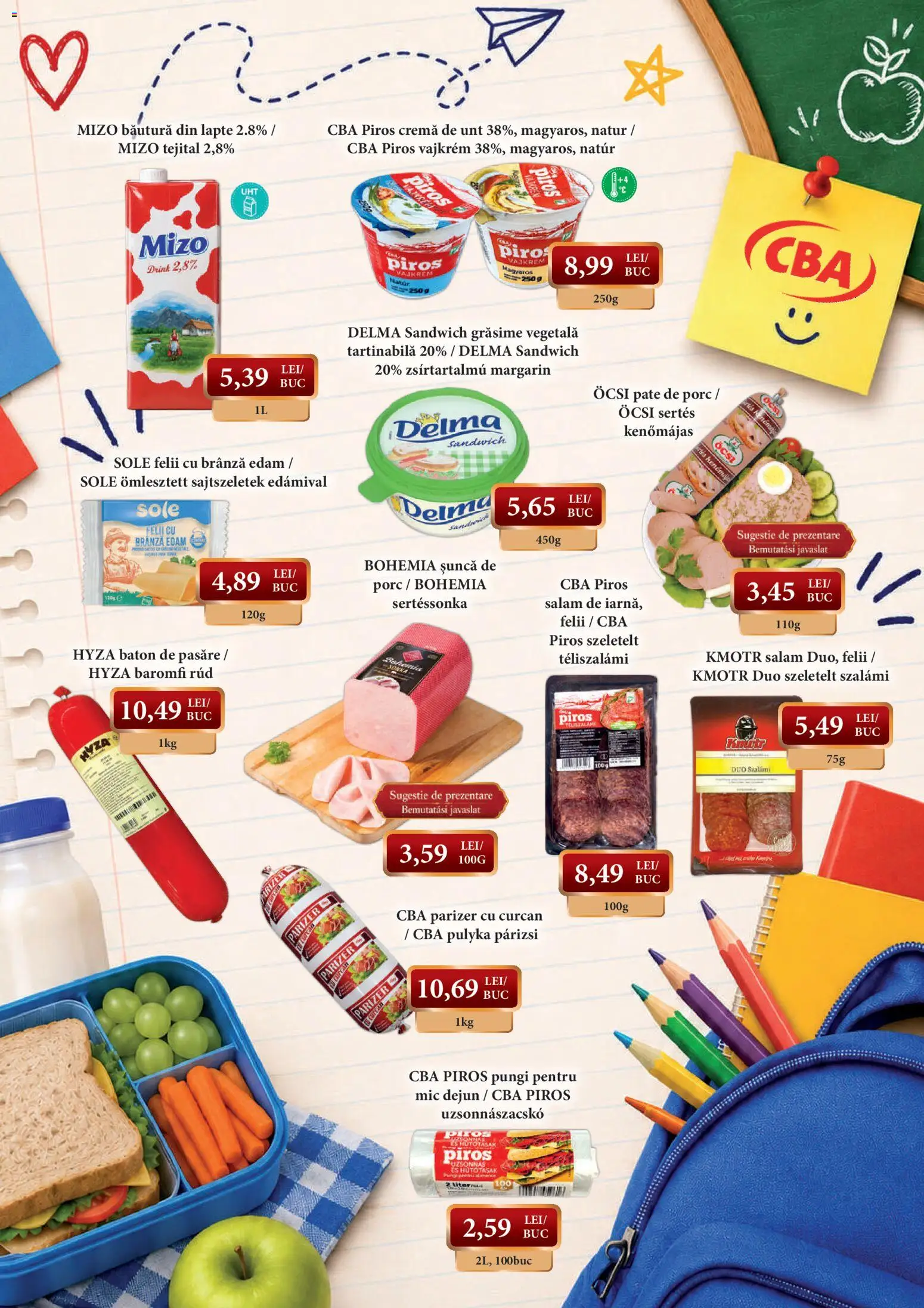 Noul catalog CBA – valabil de la 10.09.2026 | Pagină: 2 | Produse: Brânză, Cremă, Salam, Parizer