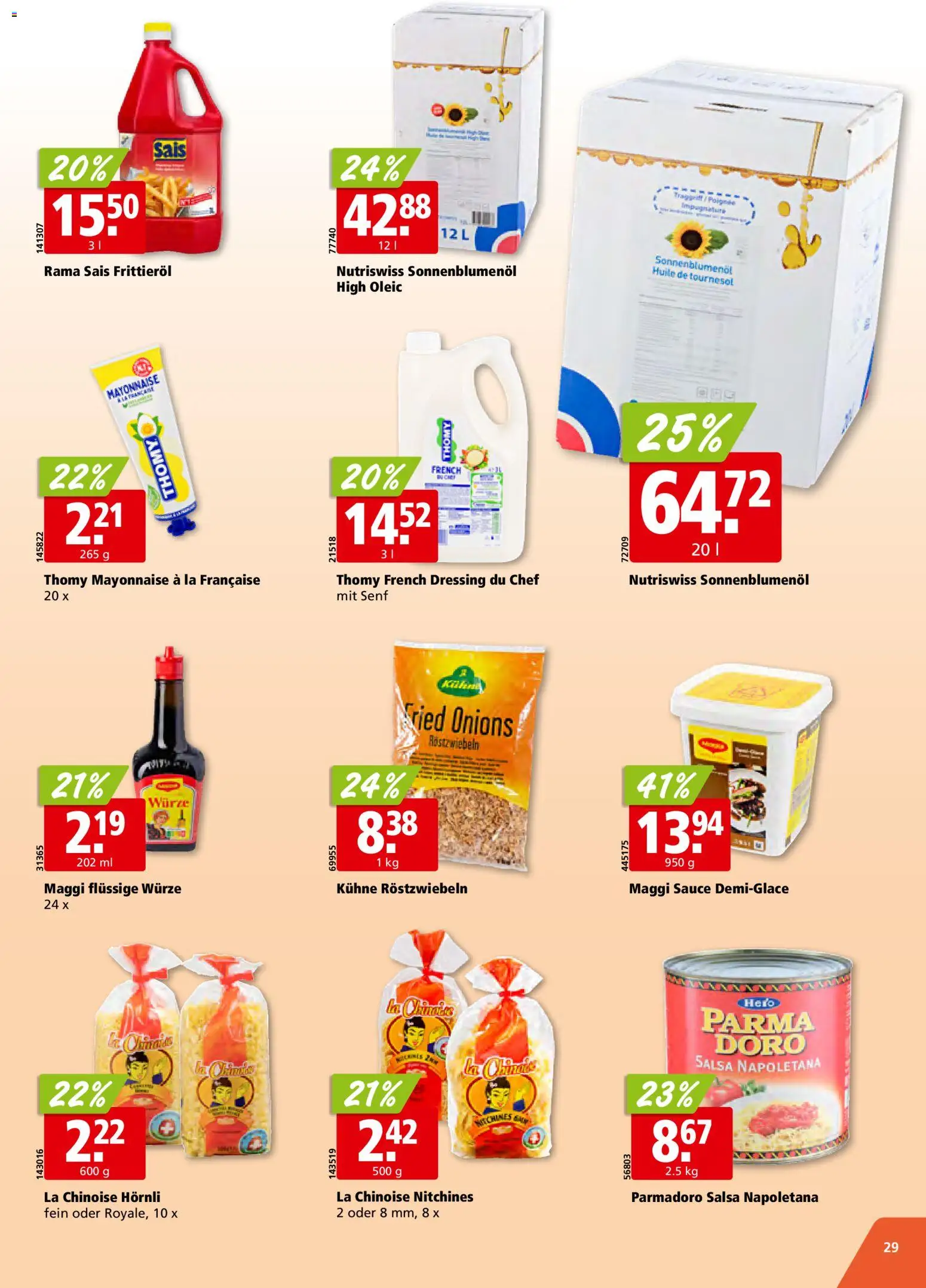 Aligro aktionen Chavannes, Matran, Genf, Sitten – gültig ab 22.06.2026 | Seite: 29 | Produkte: Dressing, Mayonnaise