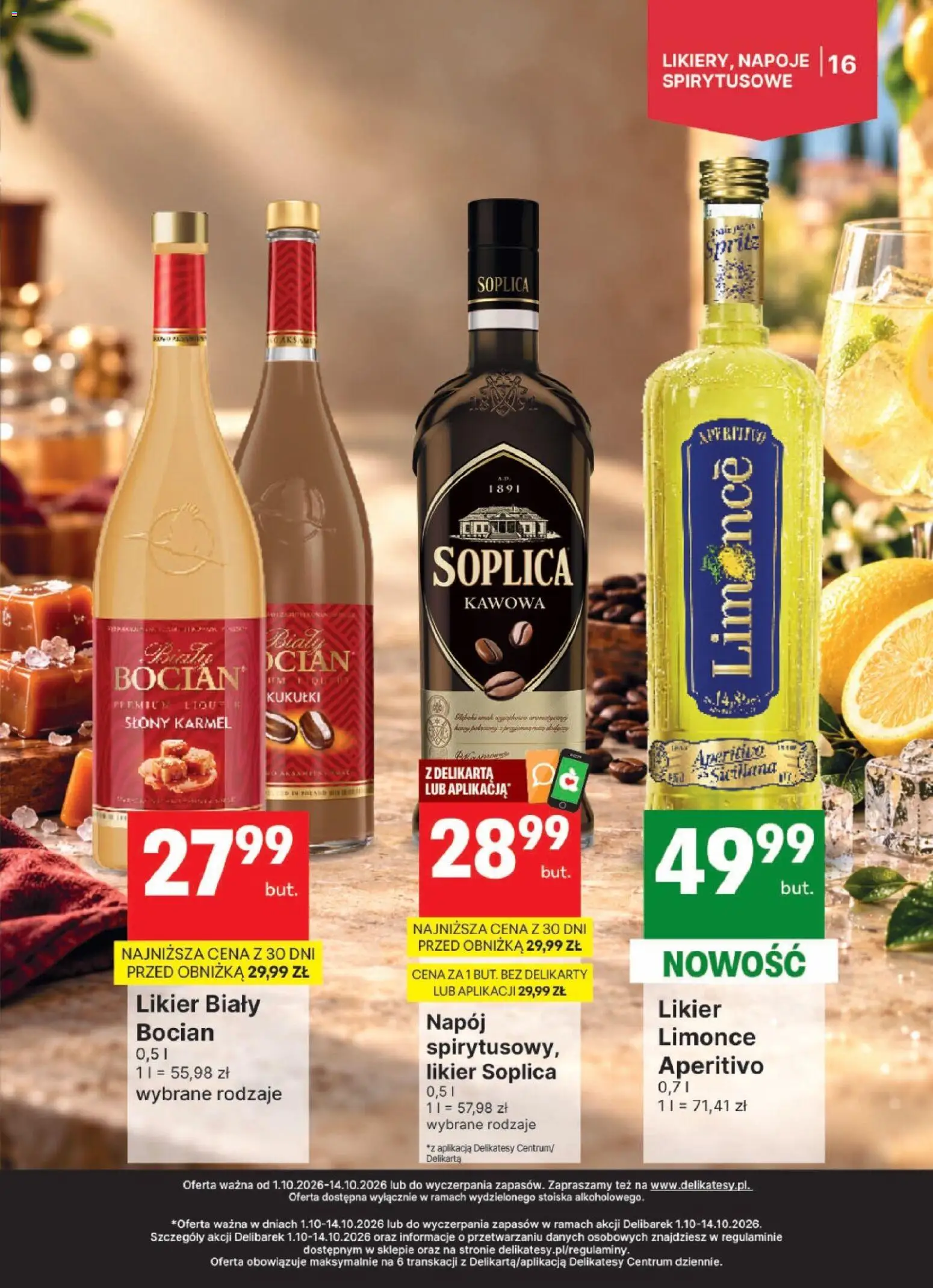 Delikatesy Centrum gazetka - DeliBarek od 01.10.2026 | Strona: 16 | Produkty: Słony karmel, Napoje, Soplica, Delikatesy