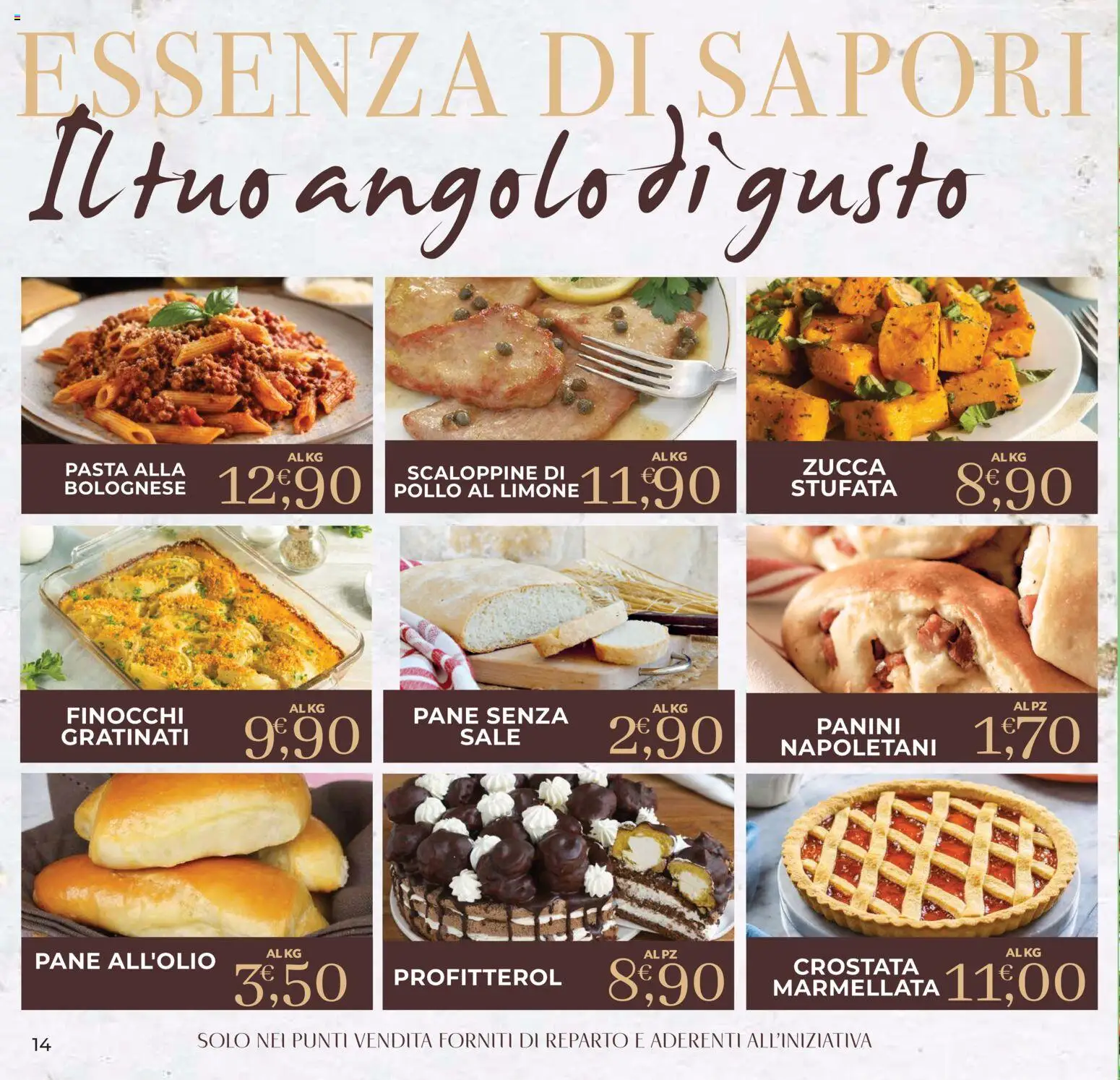 Volantino Eté del 01/09/2026 | Pagina: 14 | Prodotti: Pasta, Zucca, Finocchi, Marmellata