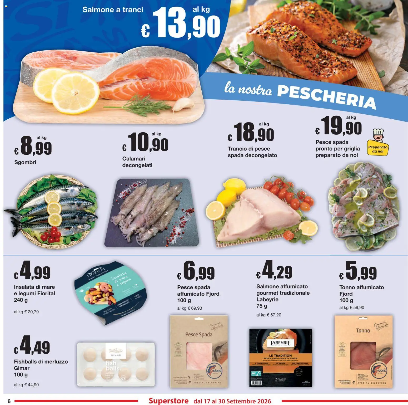 Volantino Sì con Te del 17/09/2026 | Pagina: 6 | Prodotti: Salmone, Merluzzo, Insalata, Tonno