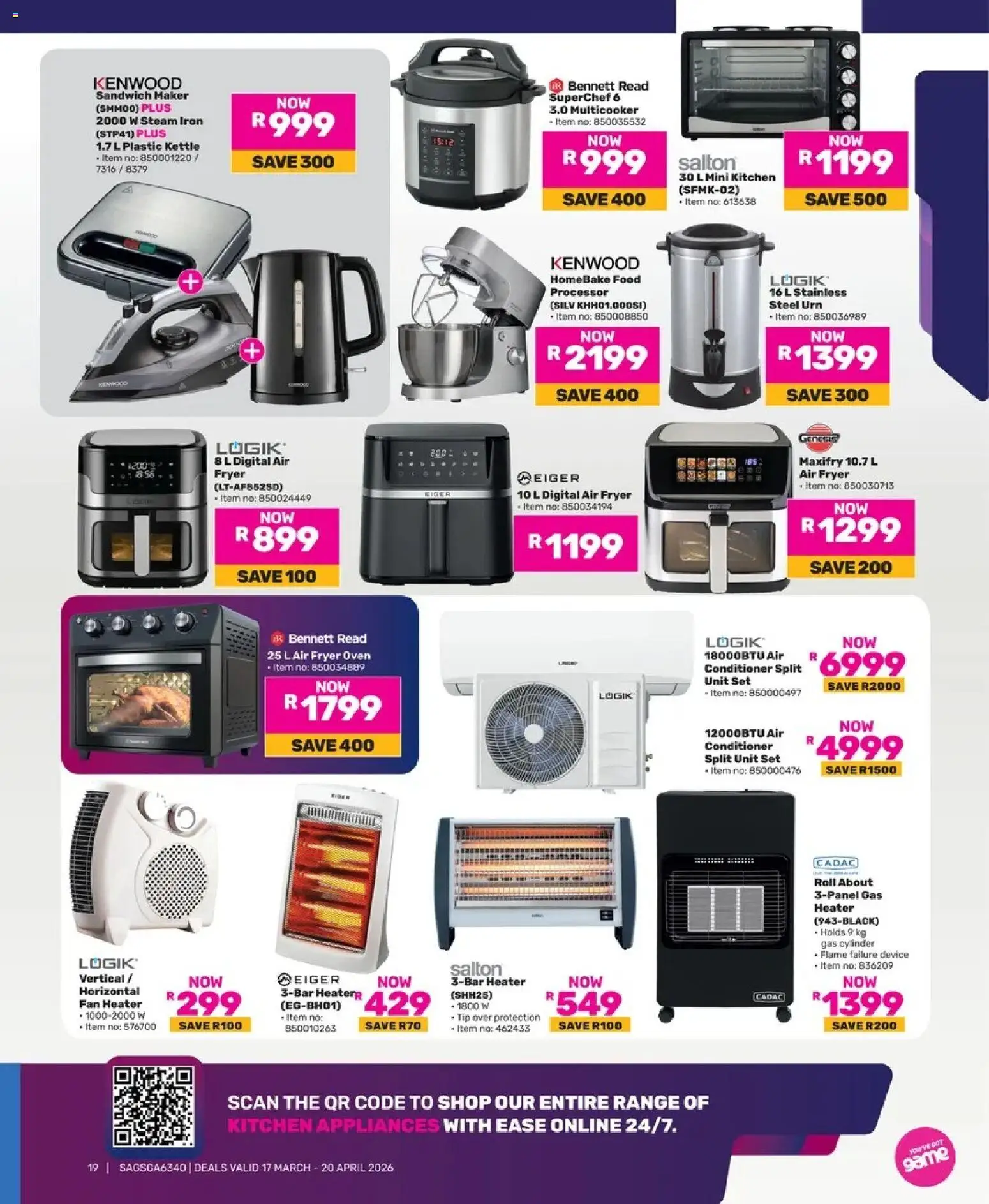 New Game catalogue – valid from 17.03.2026 | Page: 19 | Products: Fan, Fan heater, Fryer, Heater