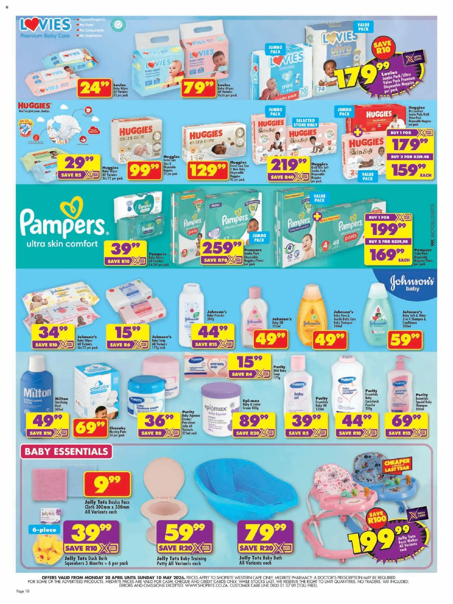 New Shoprite catalogue – valid from 20.04.2026 | Page: 10 | Products: Pants, Shampoo, Conditioner, Cream