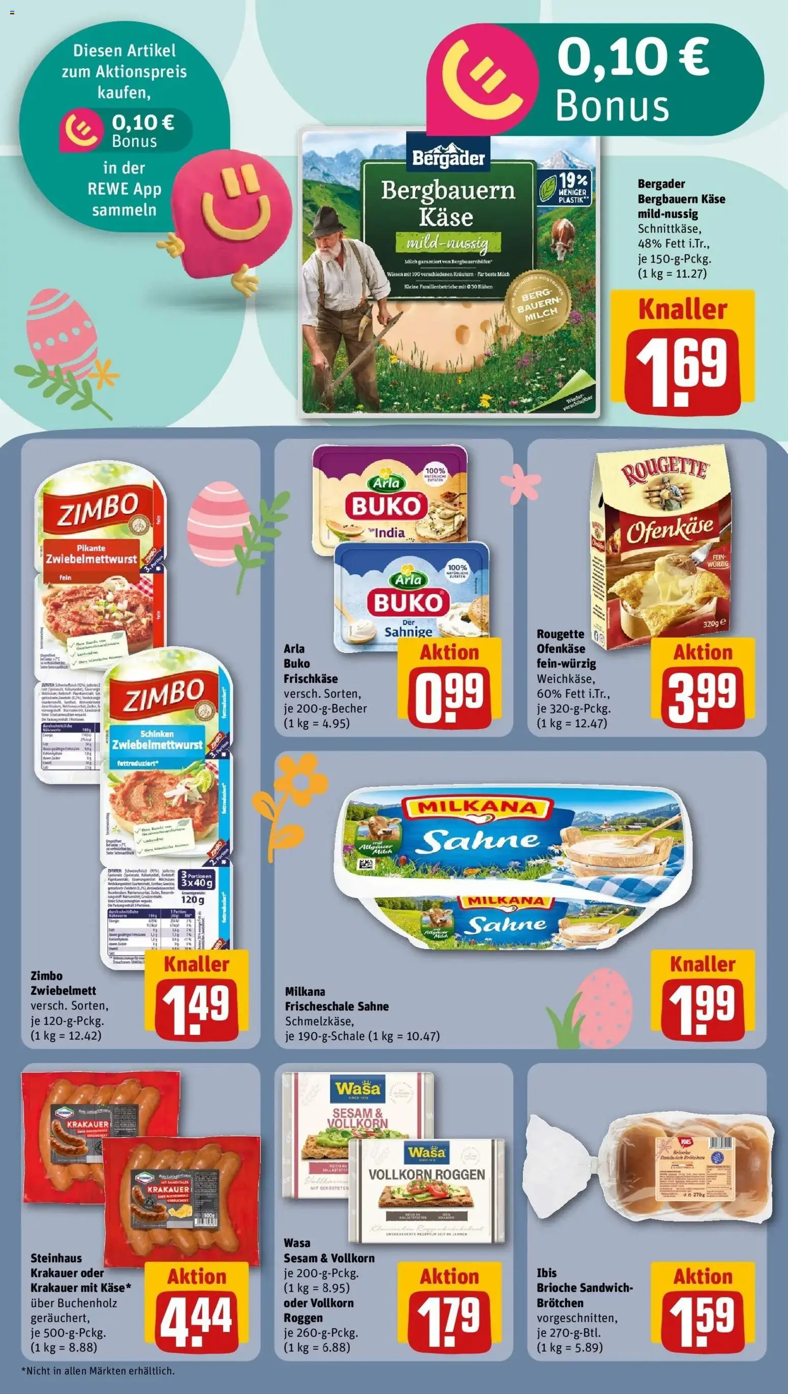 Rewe Prospekt Bad Orb	 – gültig ab 23.03.2026 | Seite: 12 | Produkte: Milkana, Rougette ofenkase, Arla buko, Sahne