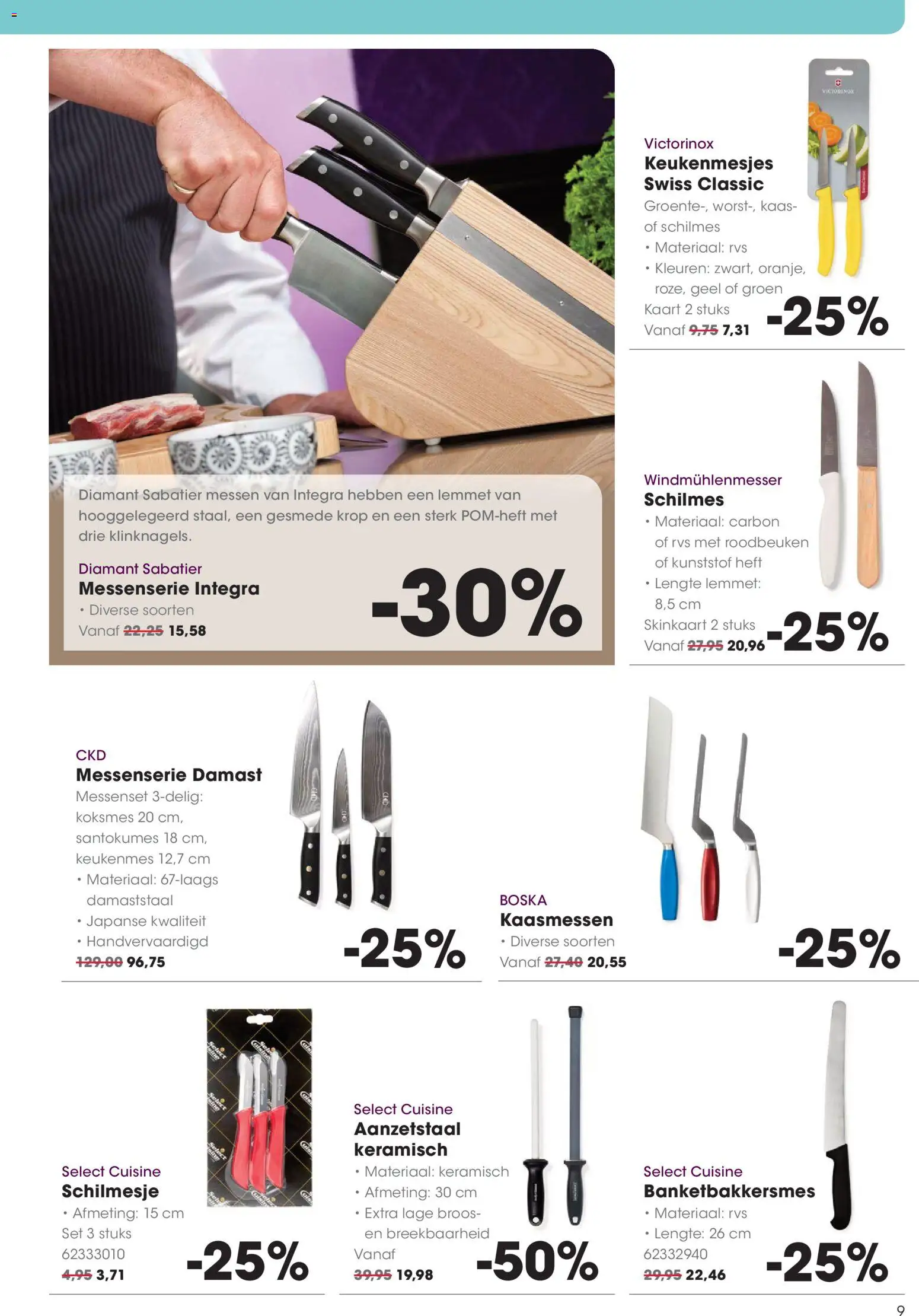 {H1} | Pagina: 9 | Producten: Kaart, Diamant, Messenset, Messen