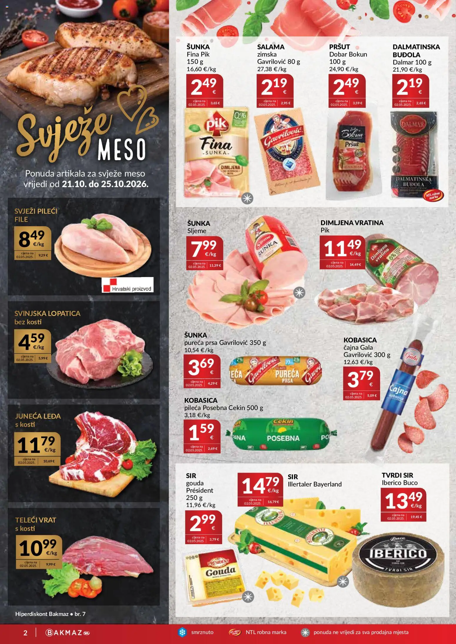 Bakmaz katalog | vrijedi od 21.10.2026 | Stranica: 2 | Proizvodi: Vrat, Meso, Buđola, Kobasica