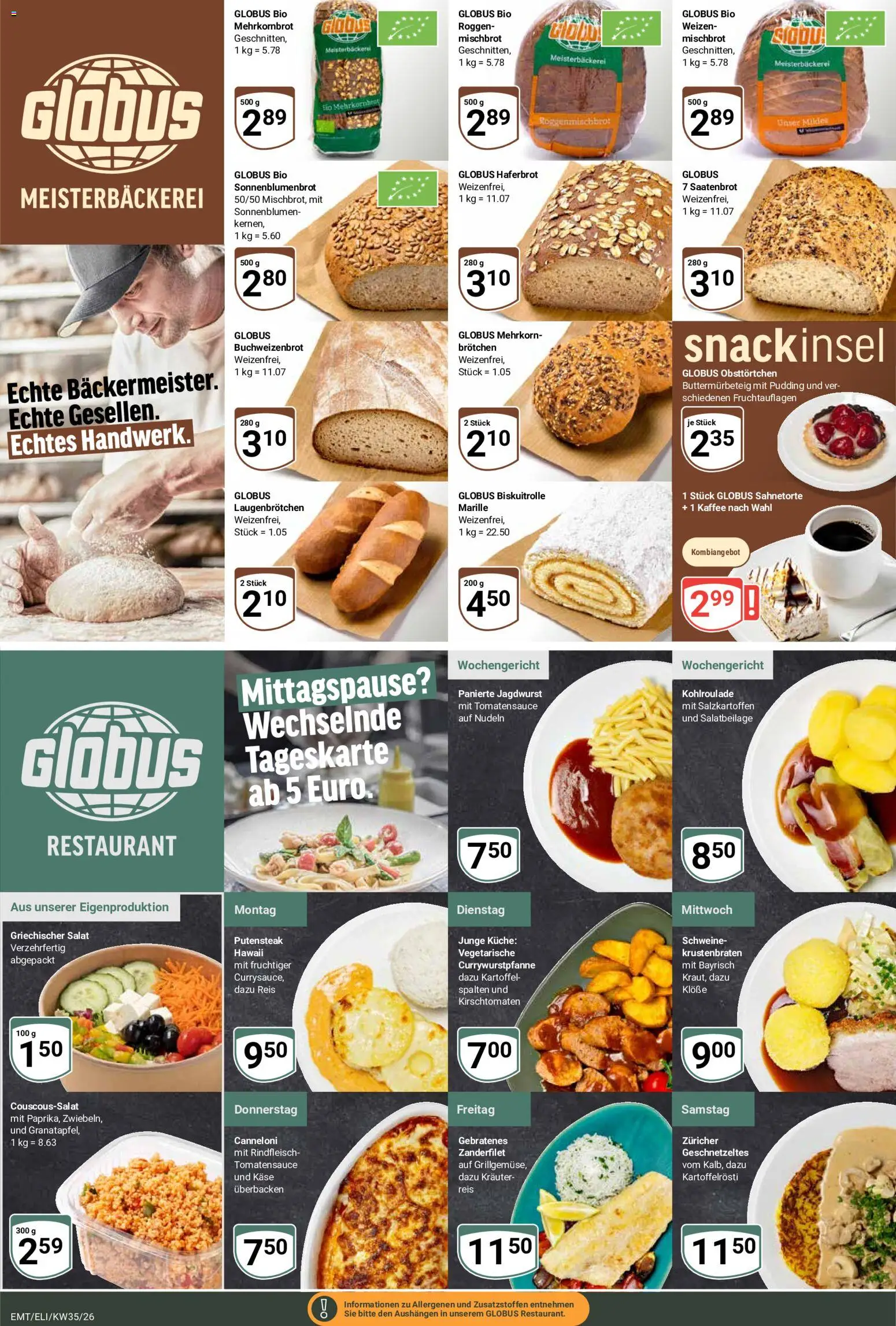 Globus Prospekt Erfurt – gültig ab 24.08.2026 | Seite: 7 | Produkte: Krustenbraten, Pudding, Rindfleisch, Salat