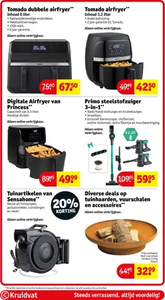 Primo steelstofzuiger 3-in-1**, • Steel-/hand-stofzuiger en kruimelzuiger., • Snoerloos., • Inclusief kierenzuiger, stofborstel, zachte rolborstel, extra filtertje en muurbevestiging., Alleen online verkrijgbaar. - Voorbeeld van een folder van Kruidvat, geldig van 09.06.2026 | Pagina: 111 | Producten: Borjúcomb