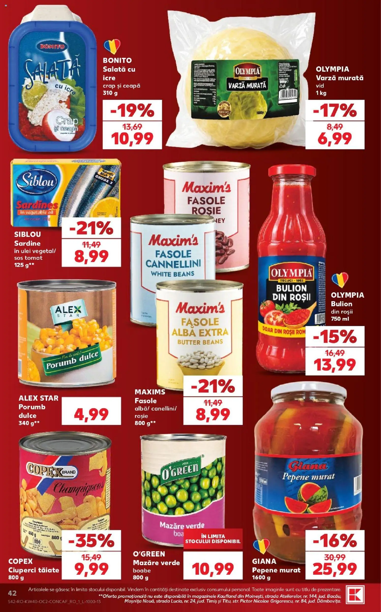 Kaufland RO akciós ujság - amely érvényes a következő dátumtól: 2026.09.30. | Oldal: 42 | Termékek: Omega 3, Omega, Saláta
