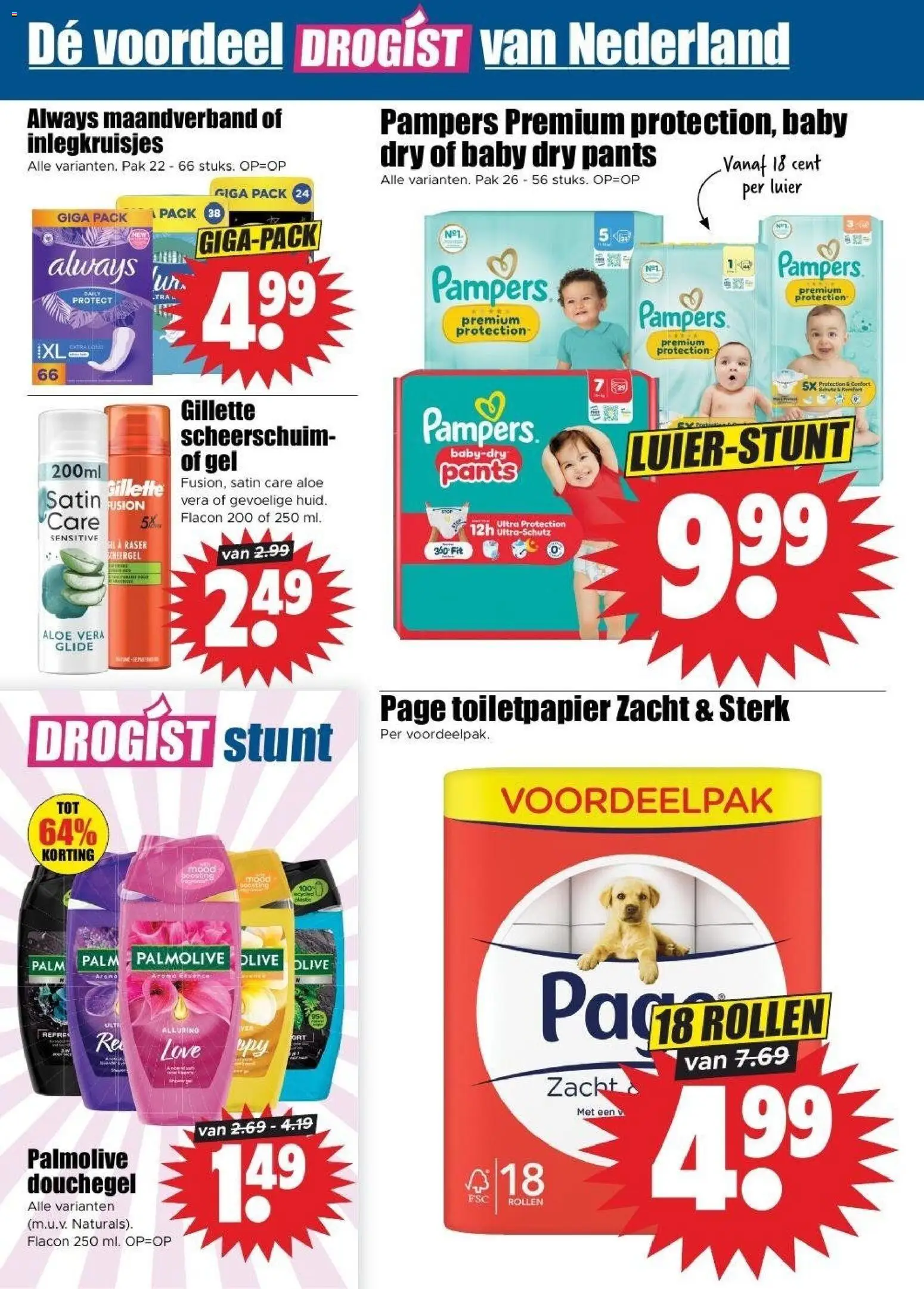 {H1} | Pagina: 22 | Producten: Inlegkruisjes, Pampers, Scheerschuim, Douchegel