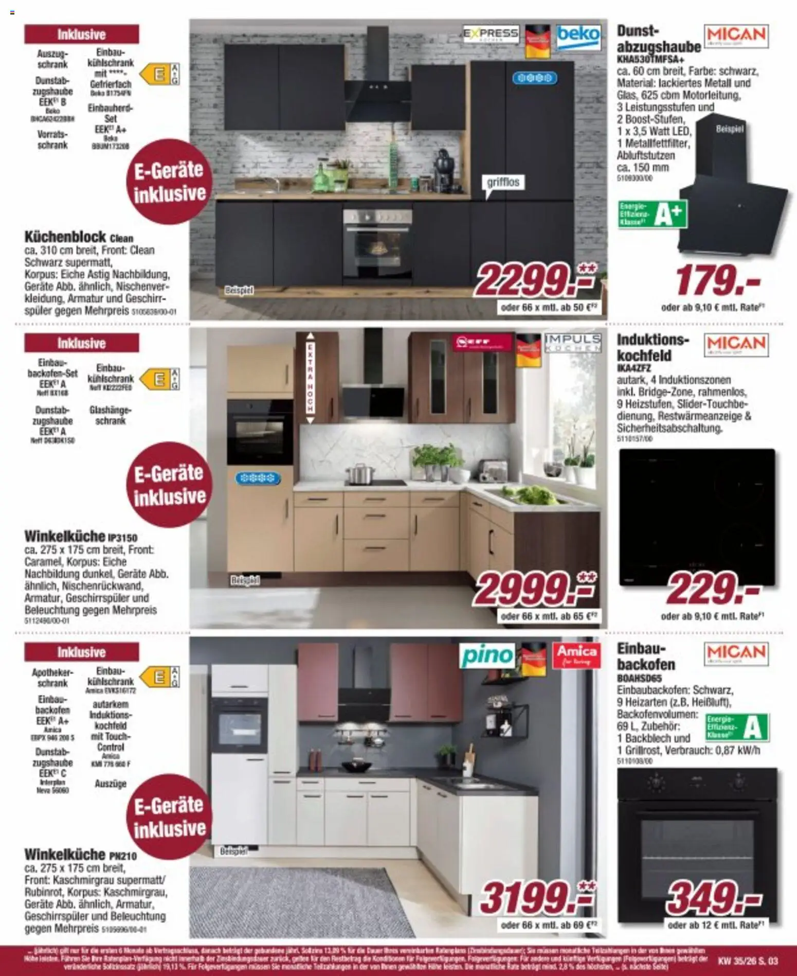 Poco Prospekt – gültig ab 23.08.2026 | Seite: 3 | Produkte: Schrank, Kühlschrank, Kochfeld, Armatur