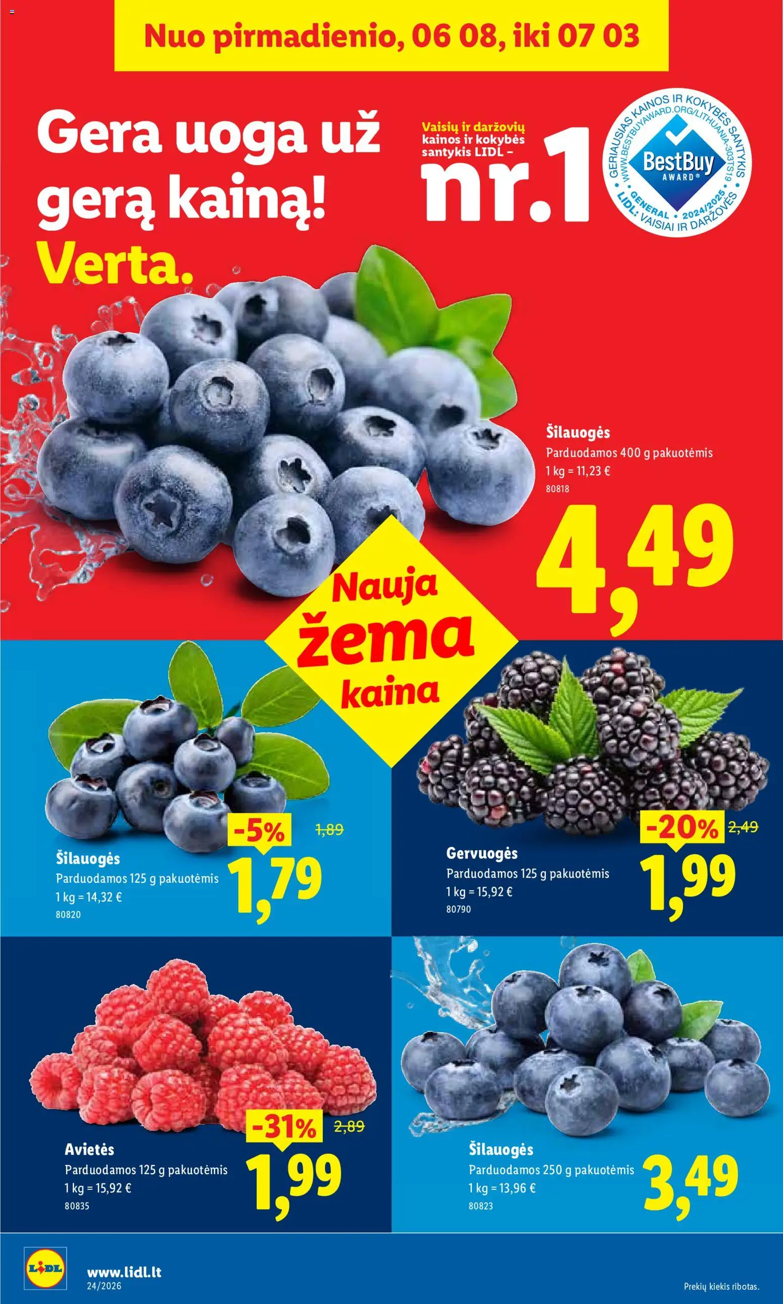 LIDL akcijos nuo 08.06.2026 | Puslapis: 5 | Prekių: Šilauogės