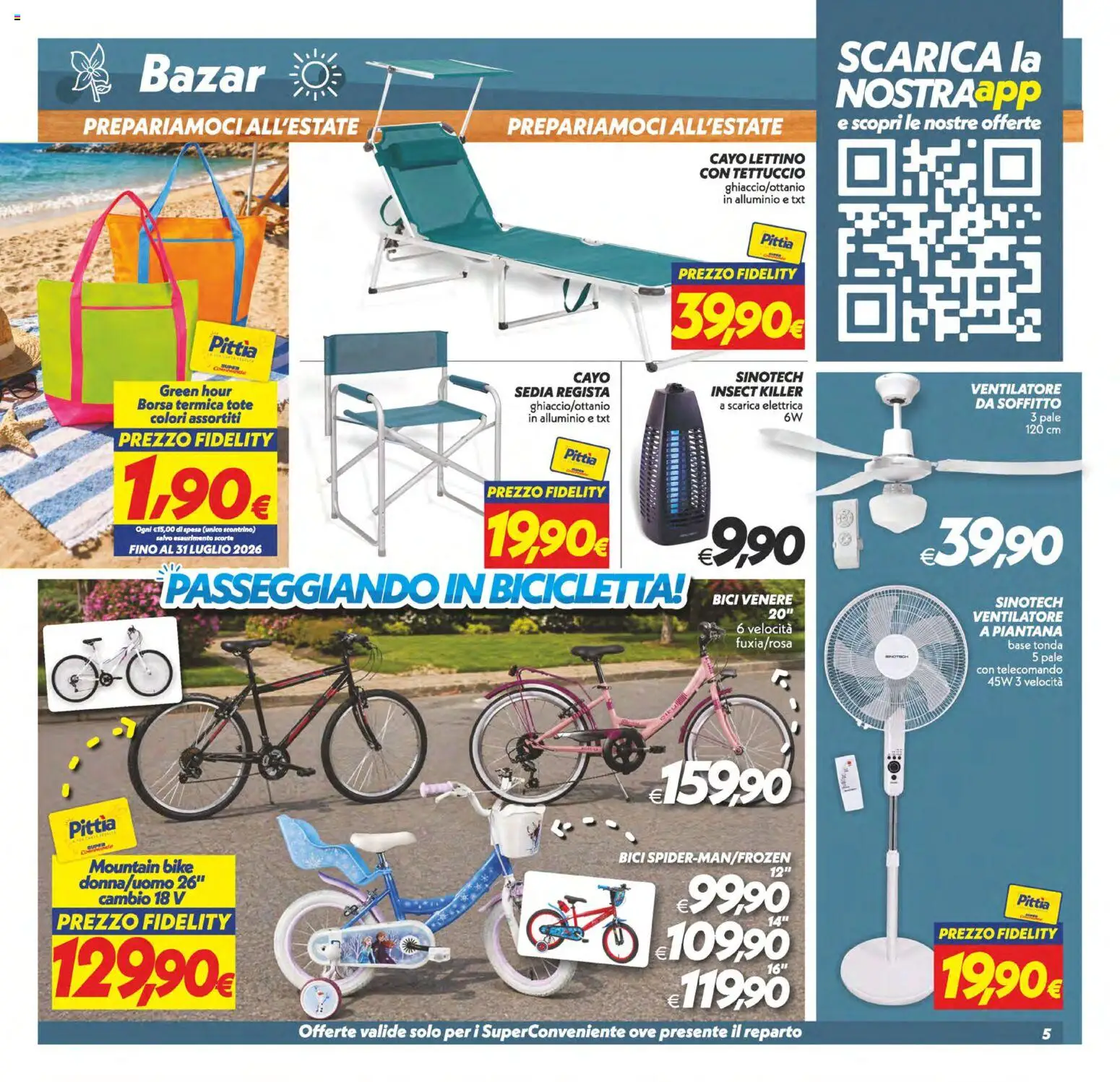 Volantino SuperConveniente del 29.05.2026 | Pagina: 30 | Prodotti: Bicicletta, Ventilatore, Borsa termica, Borsa