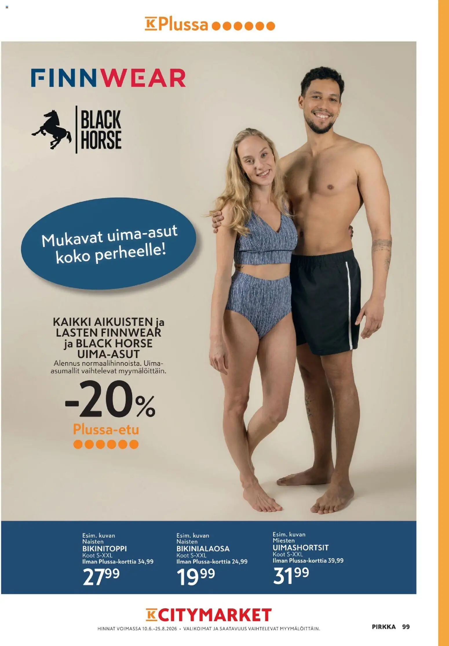 K-Market tarjoukset - Pirkka – voimassa 10.06.2026 alkaen | Sivu: 99 | Tuotteet: Uimashortsit