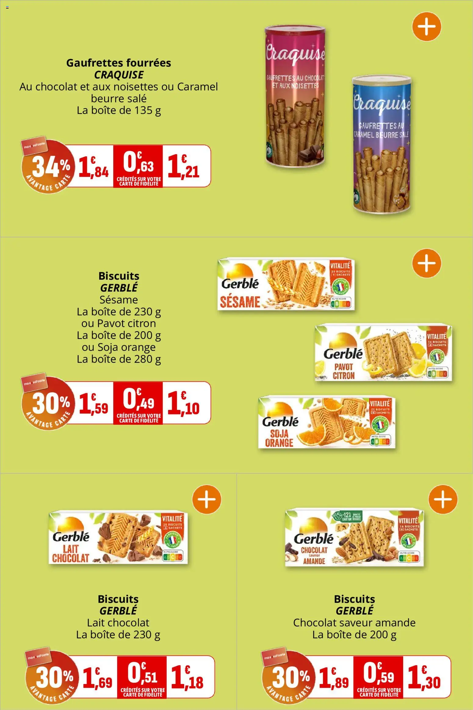 {H1} | Page: 20 | Produits: Amande, Noisettes, Gaufrettes, Lait