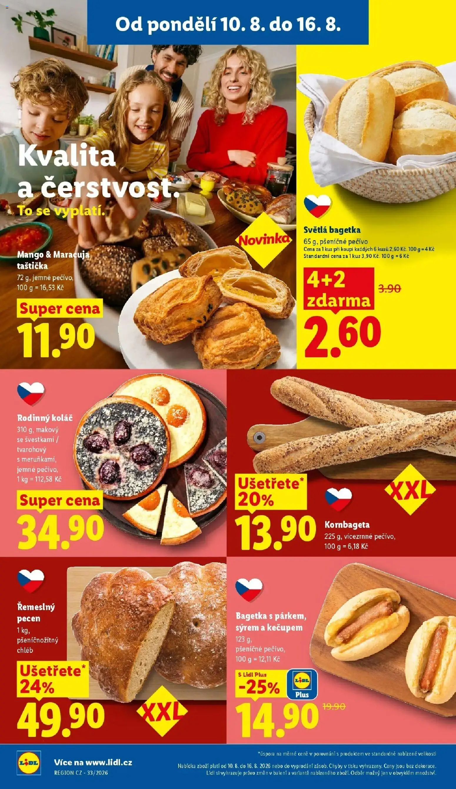 Lidl leták od 10.08.2026 - Nový akční leták | Strana: 14 | Produkty: Mango, Chléb, Kornbageta, Pečivo