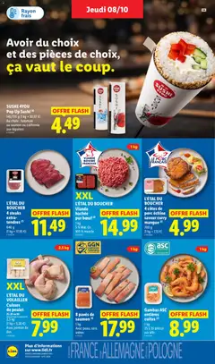 LIDL - Prévisualisation de XXL, L'ÉTAL DU BOUCHER, Viande hachée pur bœuf, 1 kg, 5 % Mat. Gr., 100 % muscle valide à partir de 08/10/2026 | Page: 10 | Produits: Côtes de porc, Poulet, Curry, Viande