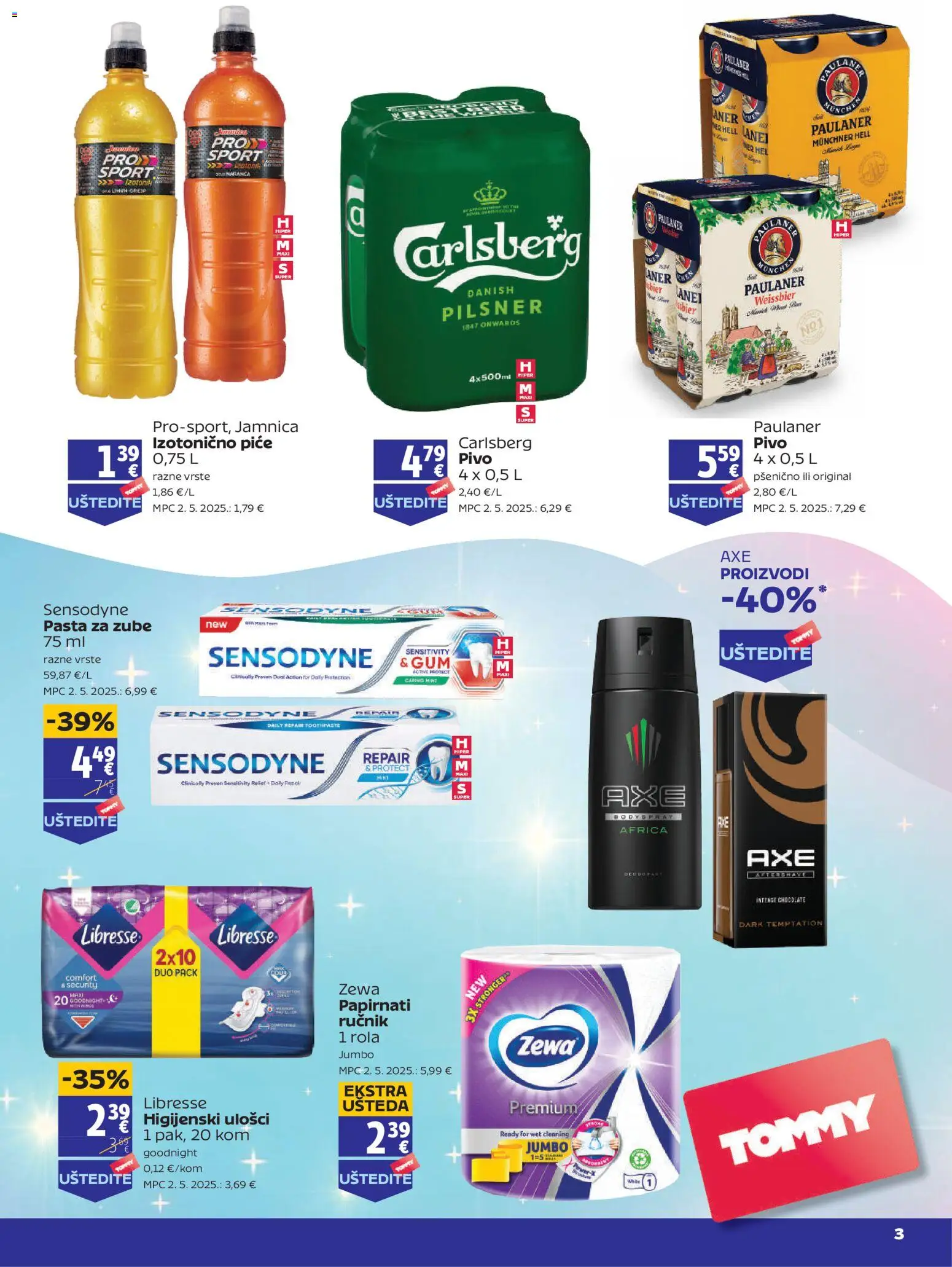 Tommy katalog | vrijedi od 05.06.2026 | Stranica: 3 | Proizvodi: Hell, Zewa, Pasta, Libresse