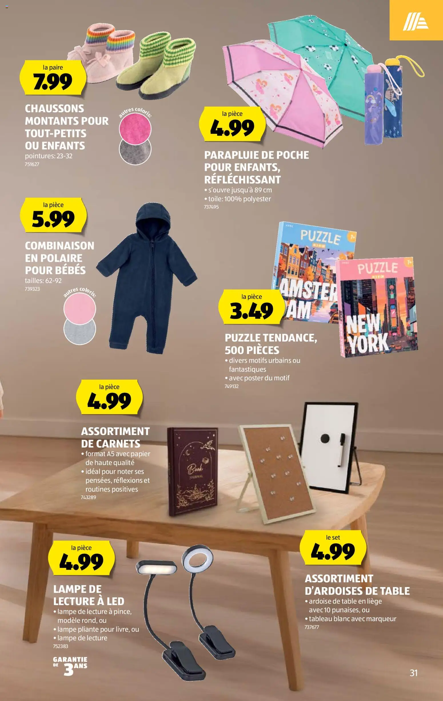 Aldi aktionen FR – gültig ab 15.10.2026 | Seite: 31 | Produkte: Lampe, Liege, Notebook