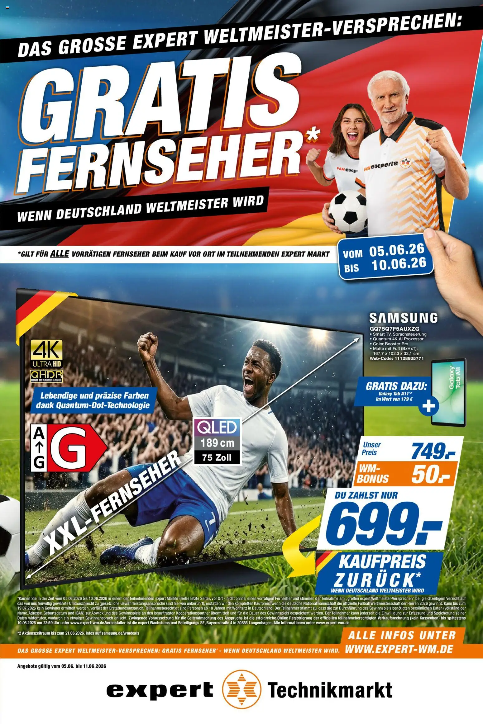 Expert Prospekt – gültig ab 05.06.2026 | Seite: 1 | Produkte: Samsung, Fußball, Uhr, Fernseher