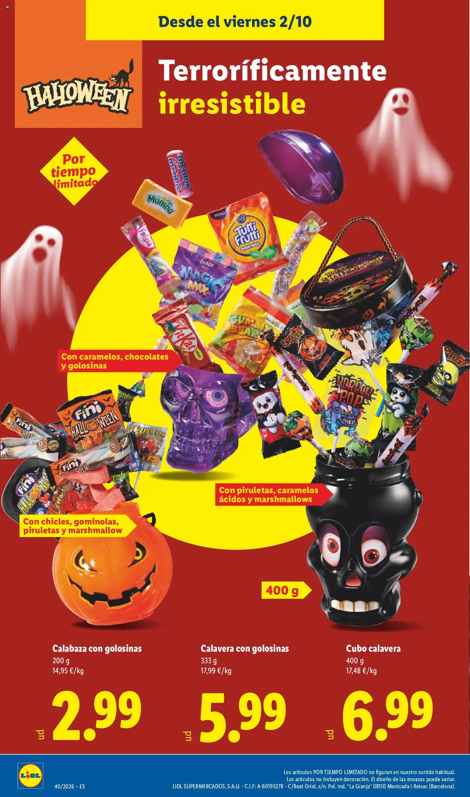 Lidl folleto Halloween │ válido desde el 02/10/2026 | Página: 2 | Productos: Calabaza, Golosinas