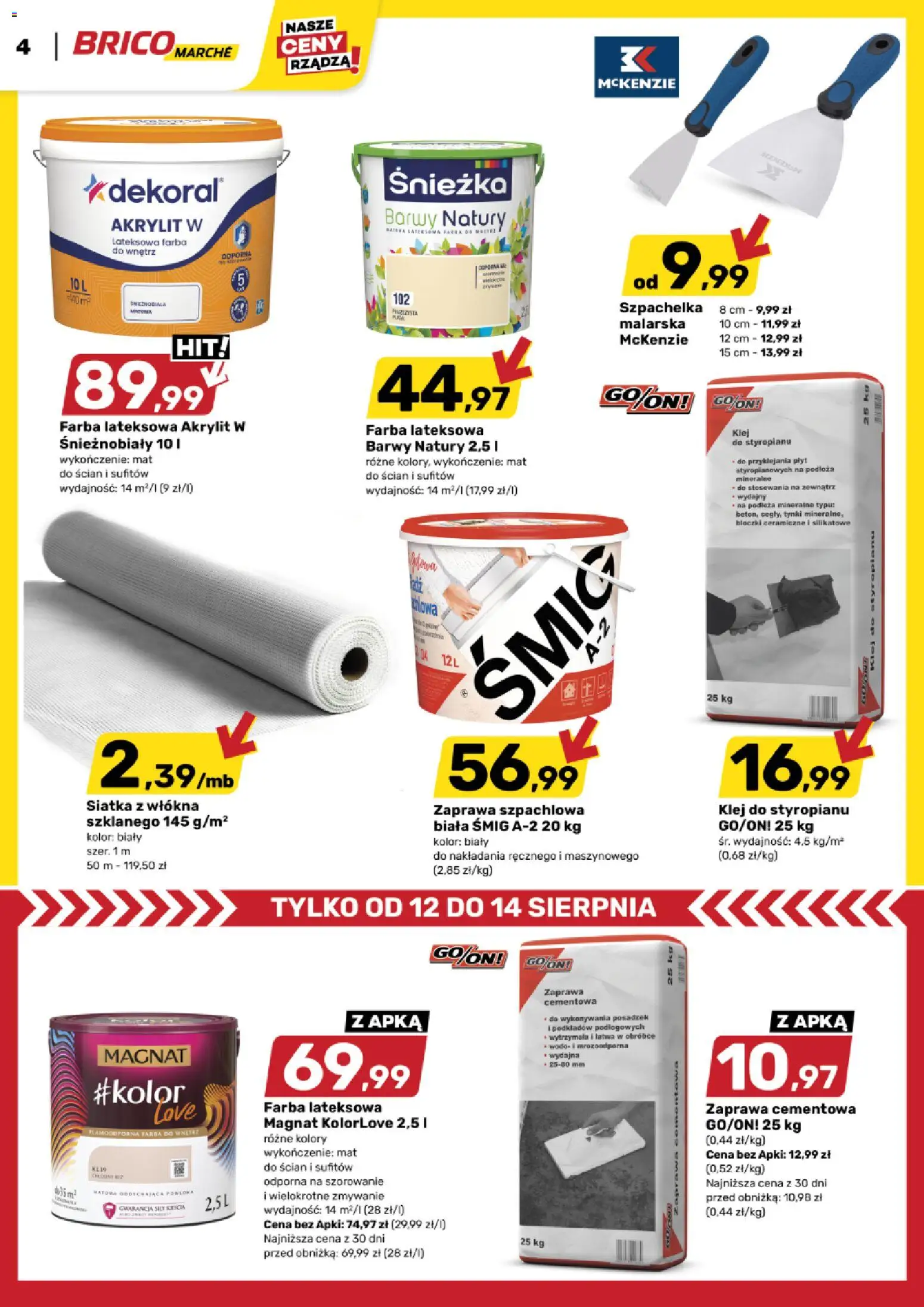 Brico Marché gazetka od 12.08.2026 | Strona: 4 | Produkty: Siatka, Śnieżka