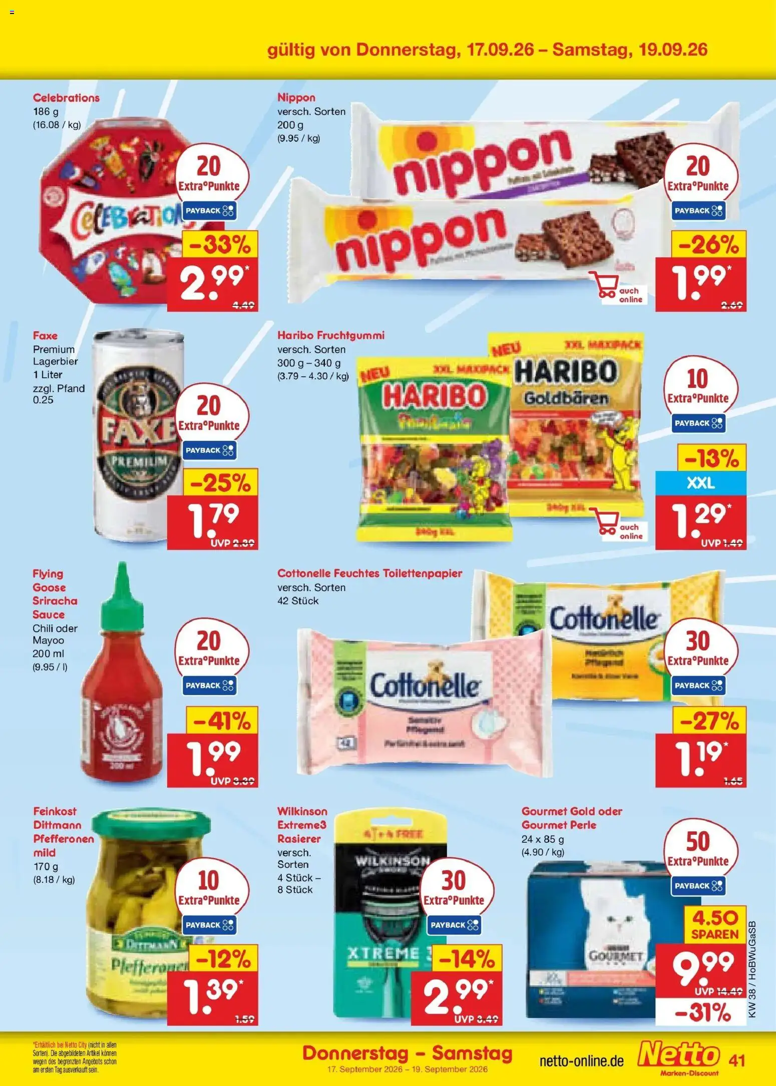 Netto Marken-Discount Prospekt Bielefeld – gültig ab 14.09.2026 | Seite: 55 | Produkte: Haribo, Pfefferoni, Celebrations, Feuchtes Toilettenpapier