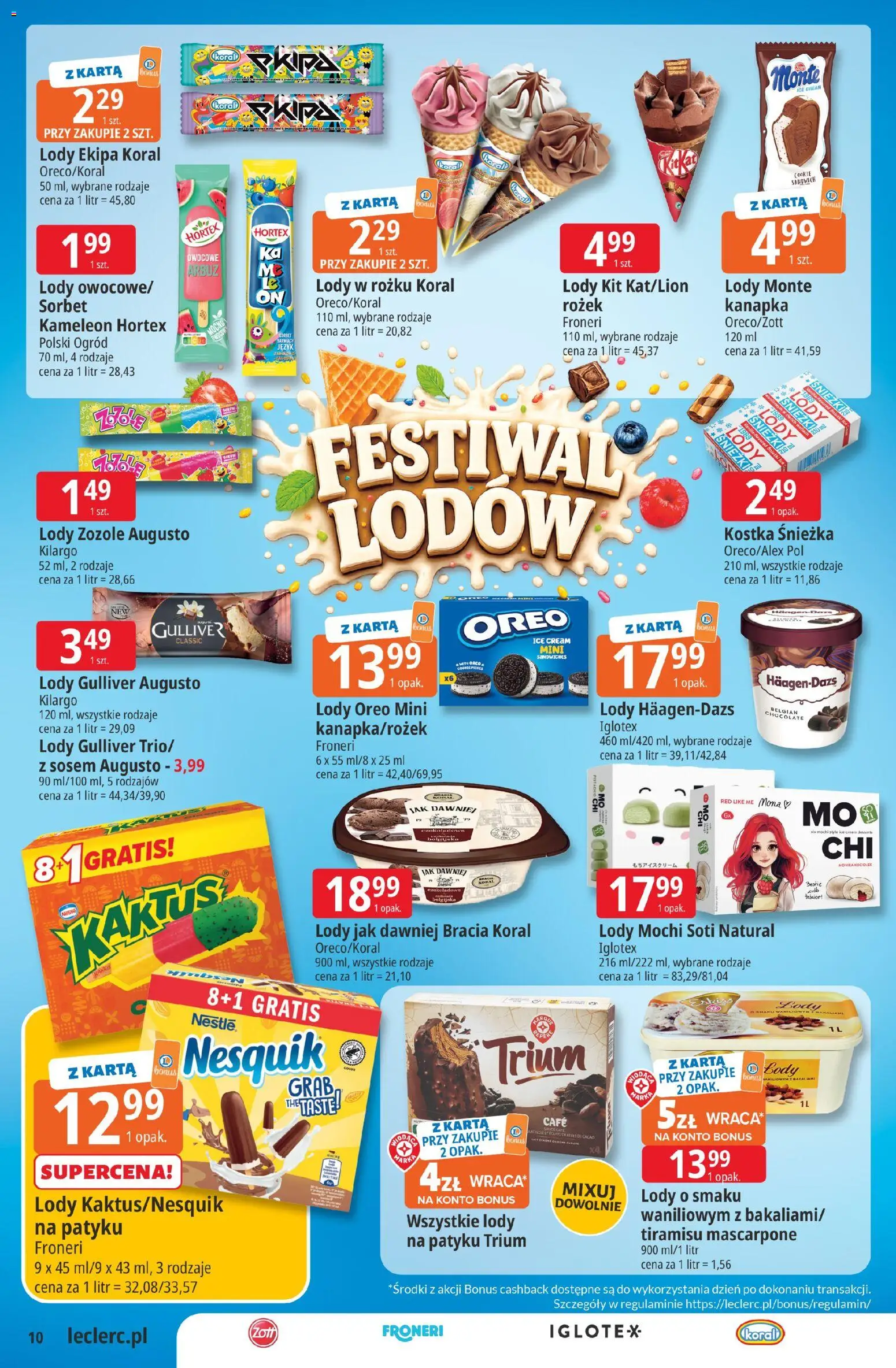 E.Leclerc gazetka - Wrocław od 19.05.2026 | Strona: 10 | Produkty: Karta, Sorbet, Body, Lody