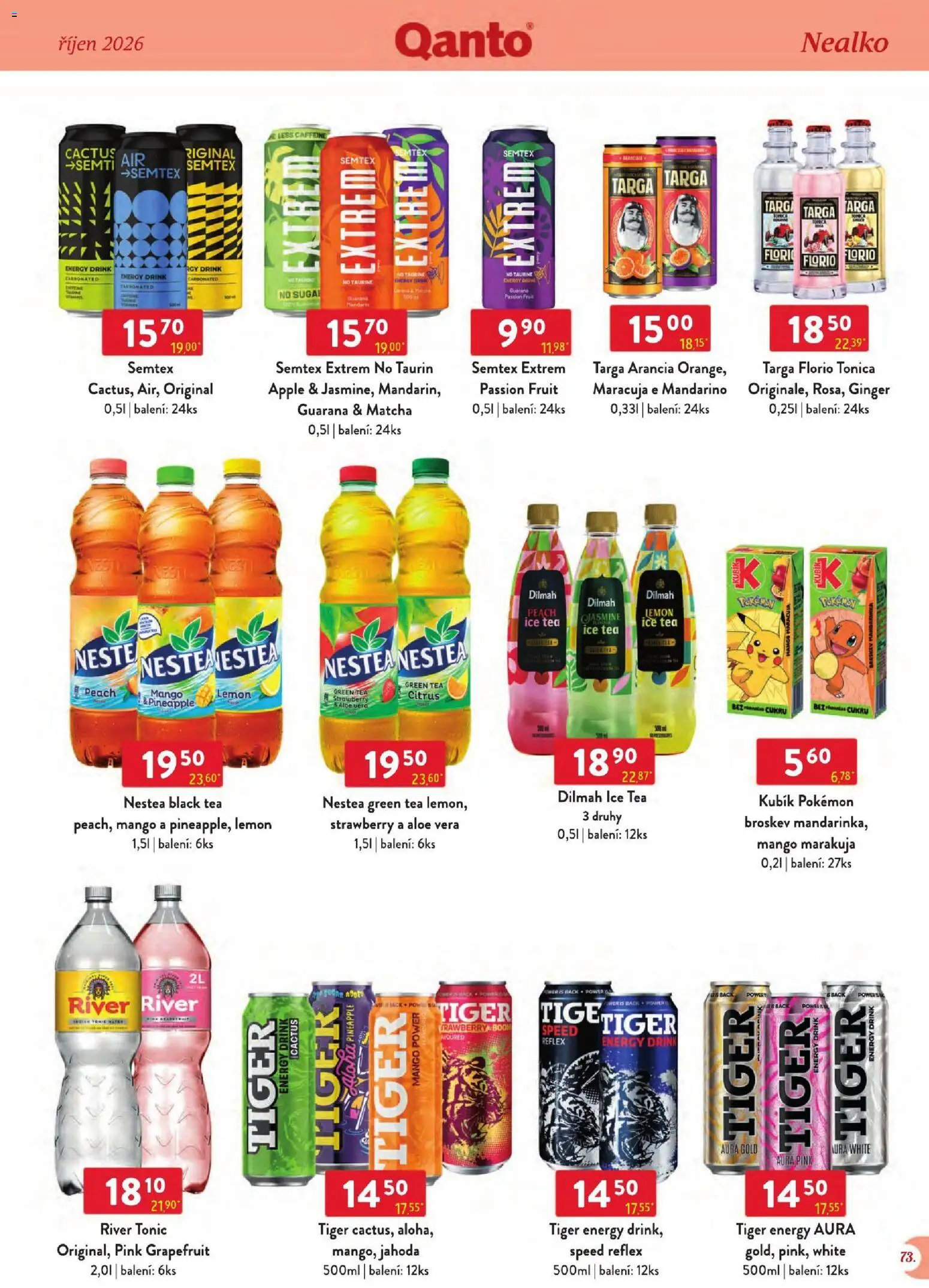 Astur & Qanto leták - Velkoobchod 10/2026 od 01.10.2026 | Strana: 73 | Produkty: Maracuja, Tiger energy, Matcha, Aloe vera