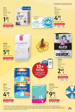 DM Drogerie Markt katalog akcije – veljaven od 01.07.2026 | Stran: 7 | Izdelki: Vložki, Tamponi, Kos, Ščitniki