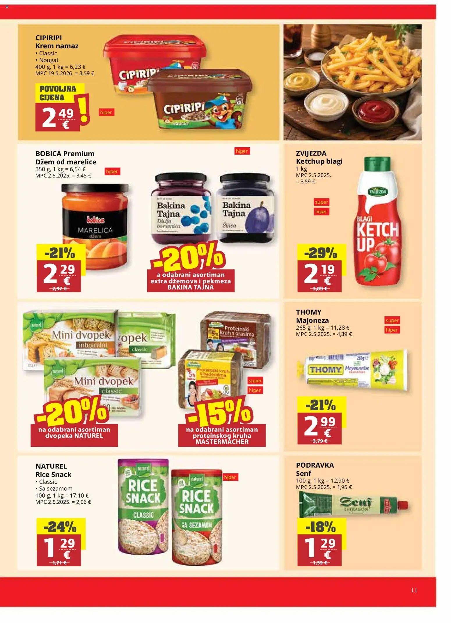 Ribola katalog | vrijedi od 10.06.2026 | Stranica: 11 | Proizvodi: Kruh, Podravka, Marelice, Dvopek