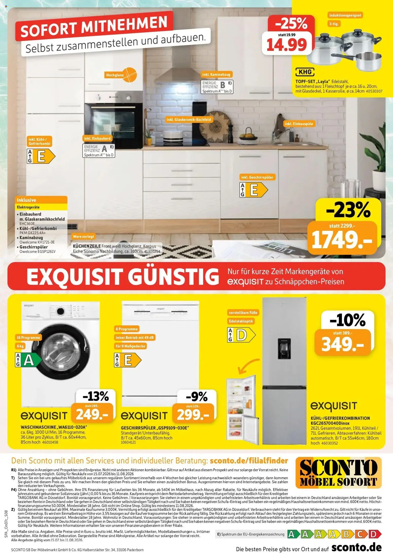 Sconto Küchenspezial Erfurt – gültig ab 15.07.2026 | Seite: 8 | Produkte: Geschirrspüler, Küchenzeile, Waschmaschine