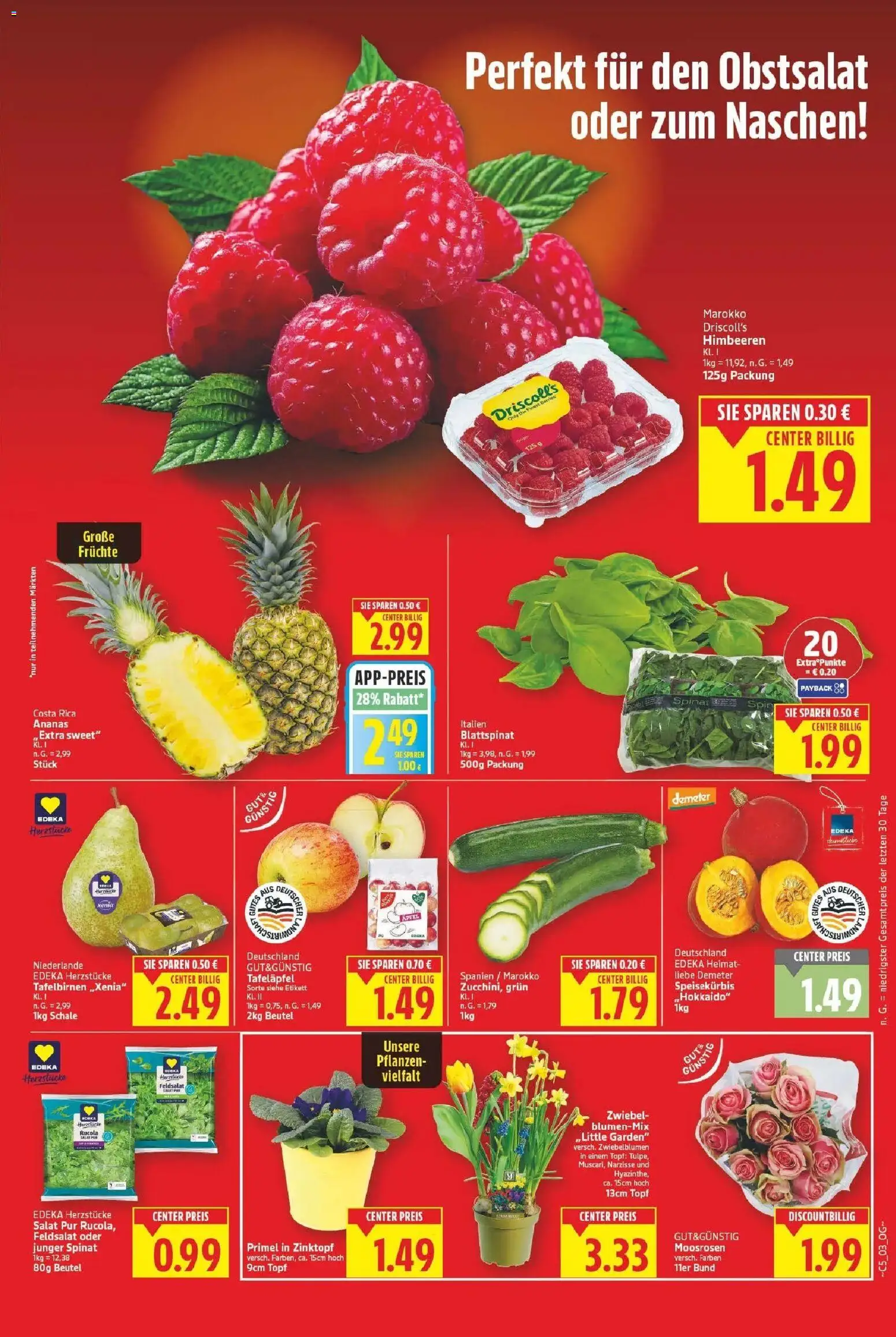 E center Prospekt Minden	 – gültig ab 10.05.2026 | Seite: 3 | Produkte: Himbeeren, Rucola, Äpfel, Salat