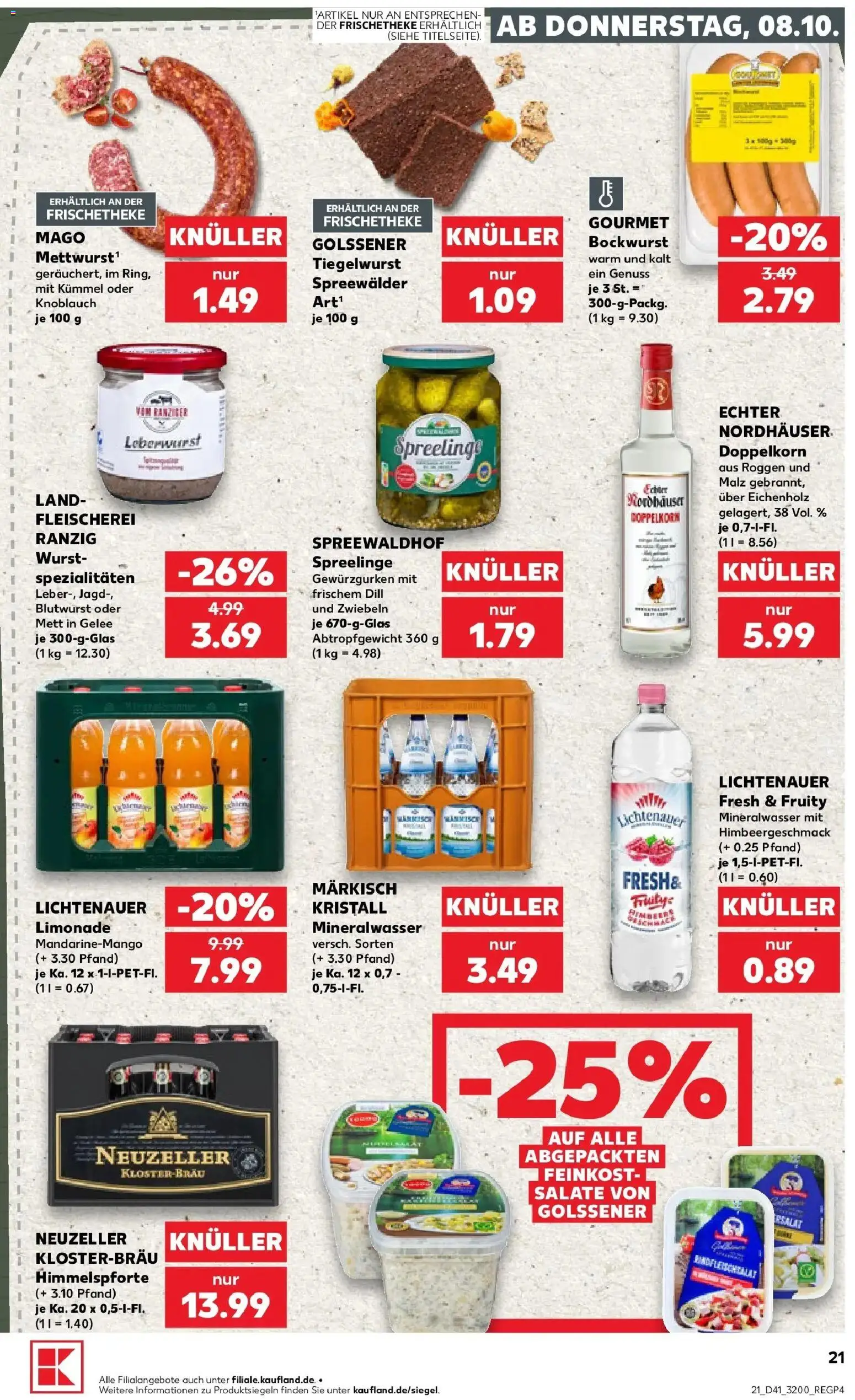Prospekt Kaufland ab 08.10.2026 » Angebote Online zum Blättern | Seite: 21 | Produkte: Spezialitäten, Limonade, Knoblauch, Dill